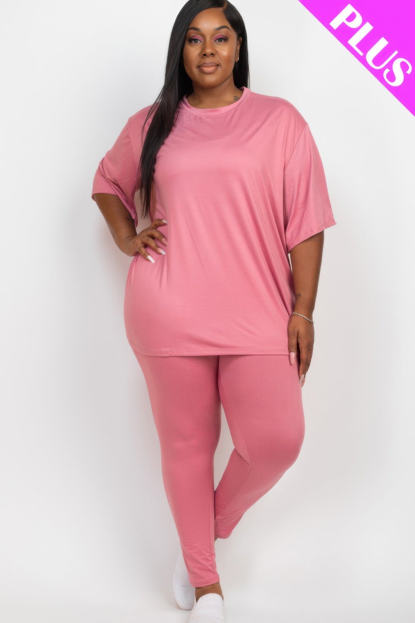Plus Size Oversized T-shirt & Leggings Set product image