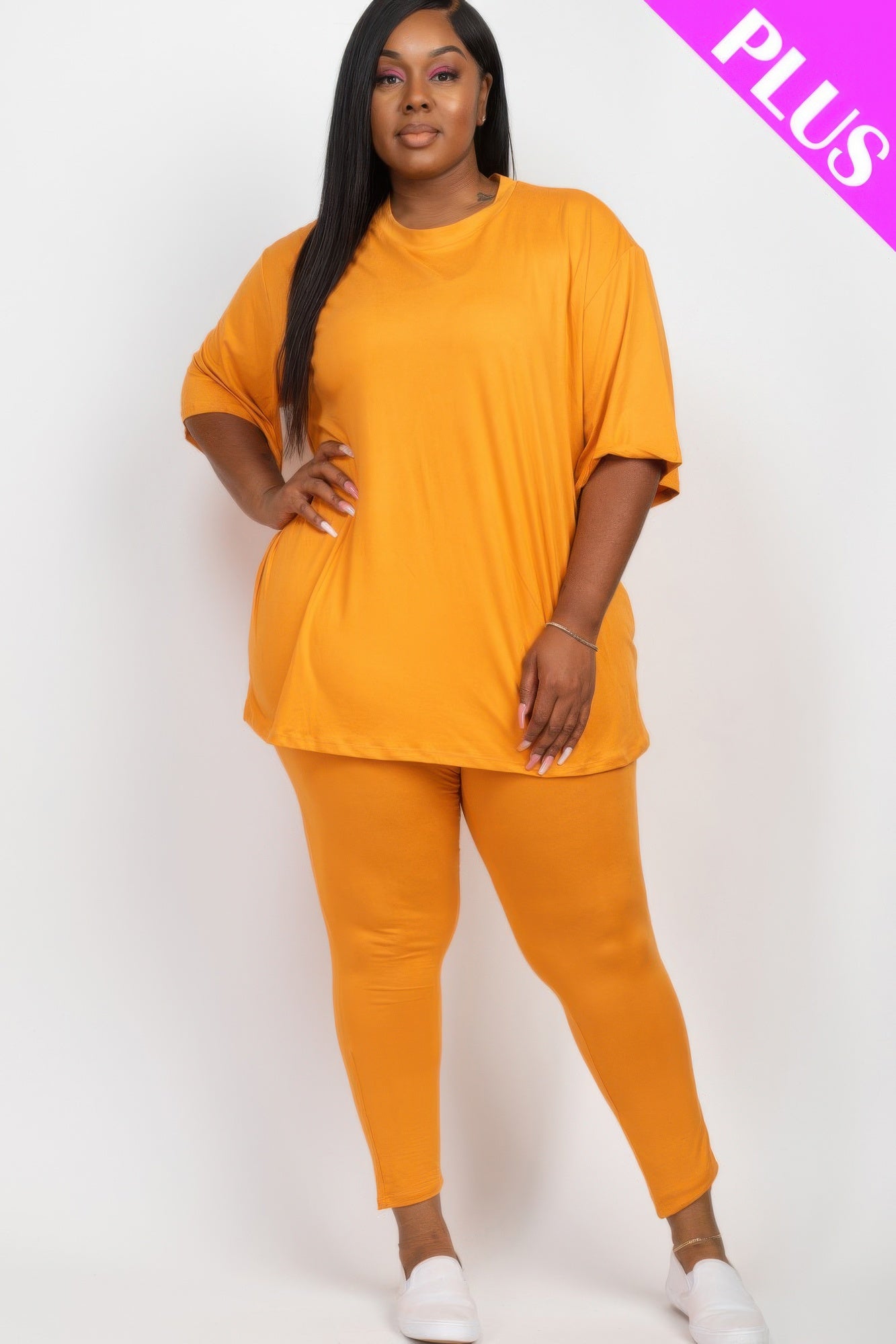 Plus Size Oversized T-shirt & Leggings Set product image
