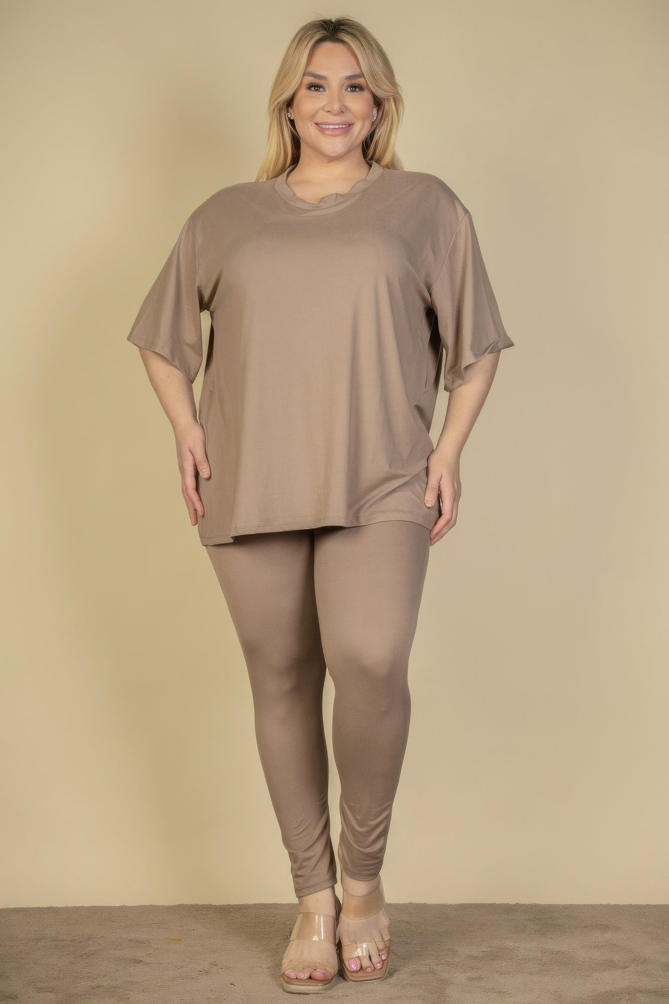 Plus Size Oversized T-shirt & Leggings Set product image