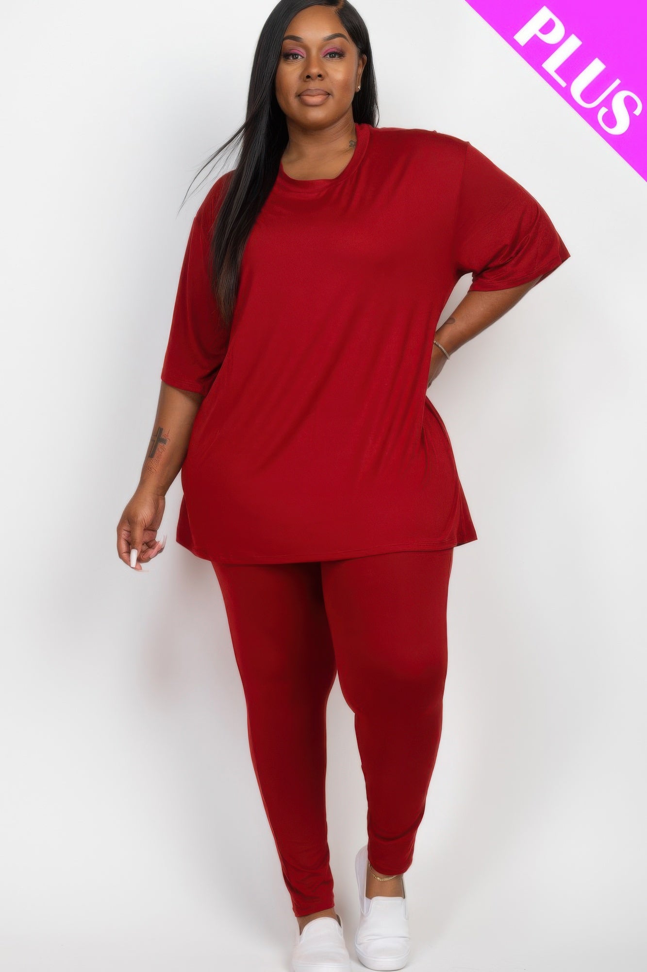 Plus Size Oversized T-shirt & Leggings Set product image