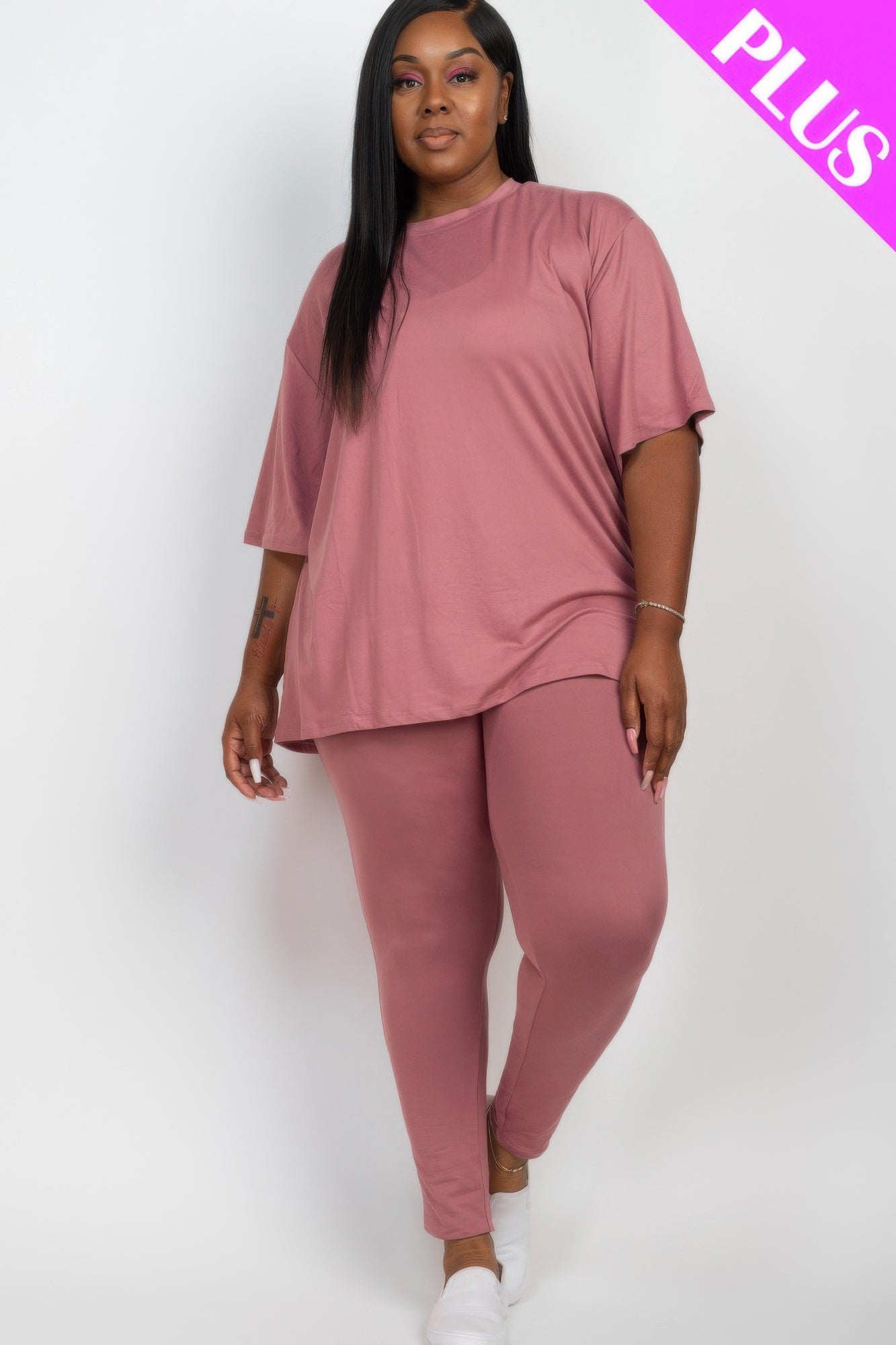 Plus Size Oversized T-shirt & Leggings Set product image