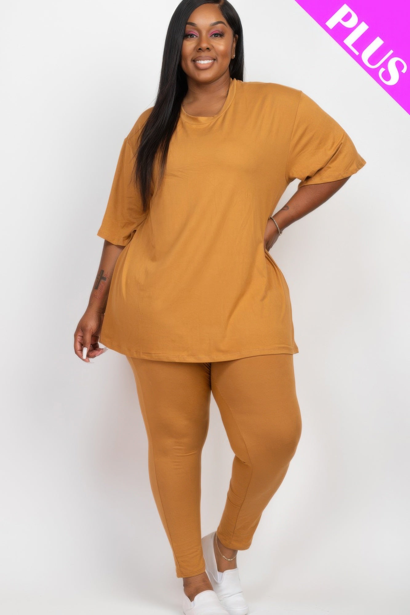Plus Size Oversized T-shirt & Leggings Set product image