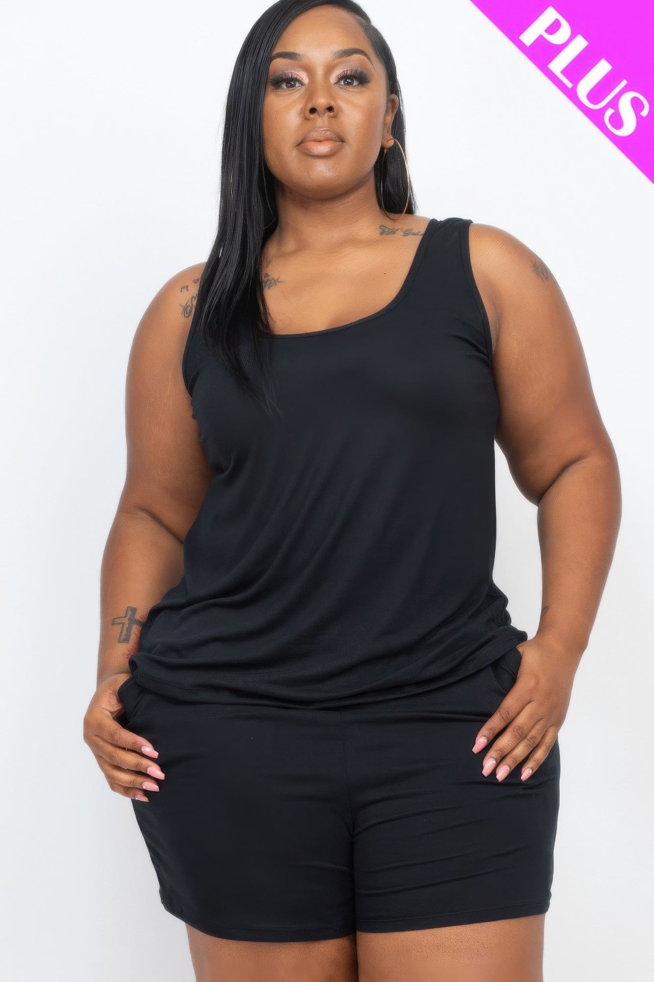 Plus Comfy Tank Top & Shorts Set product image