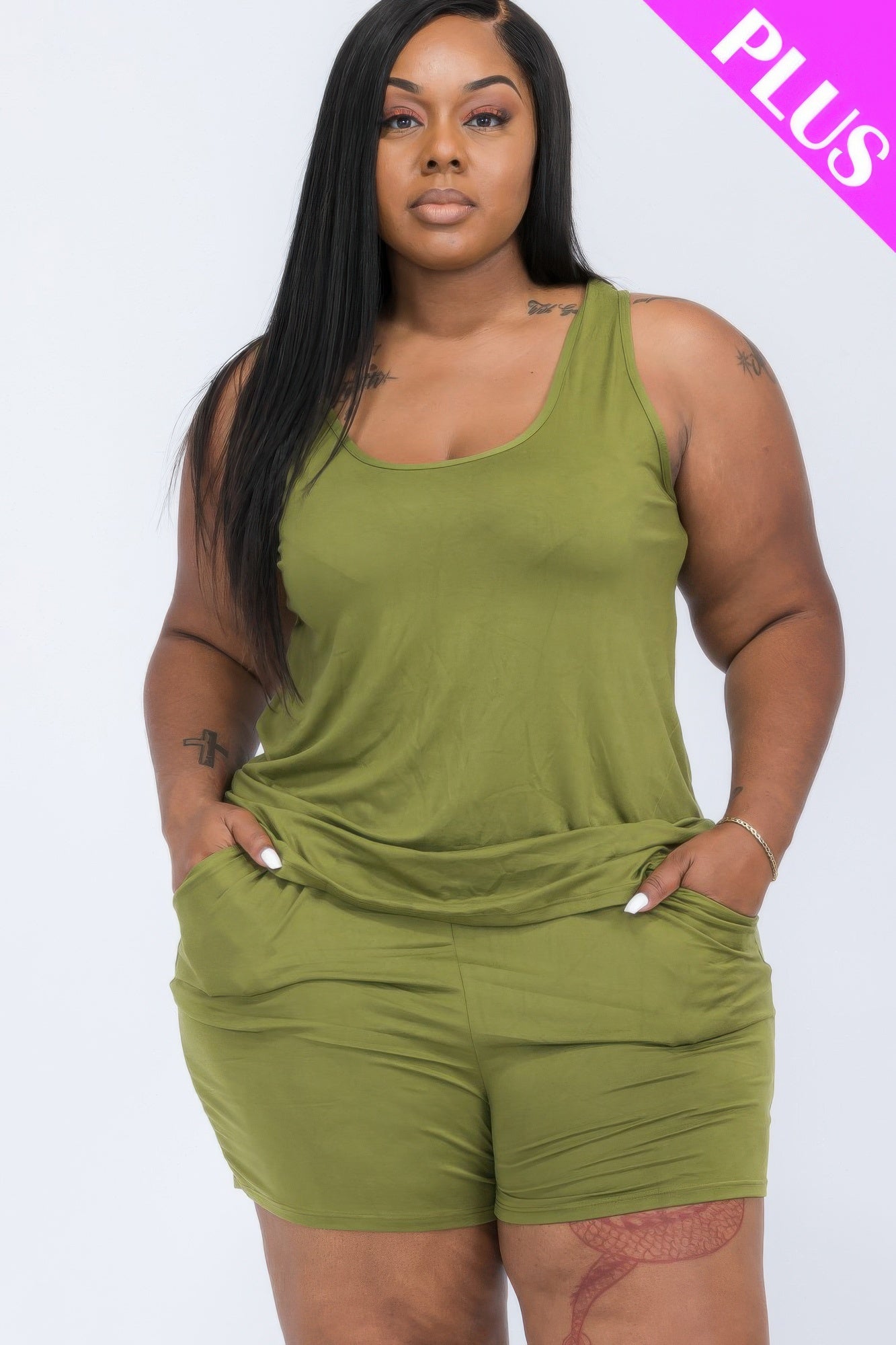 Plus Comfy Tank Top & Shorts Set product image
