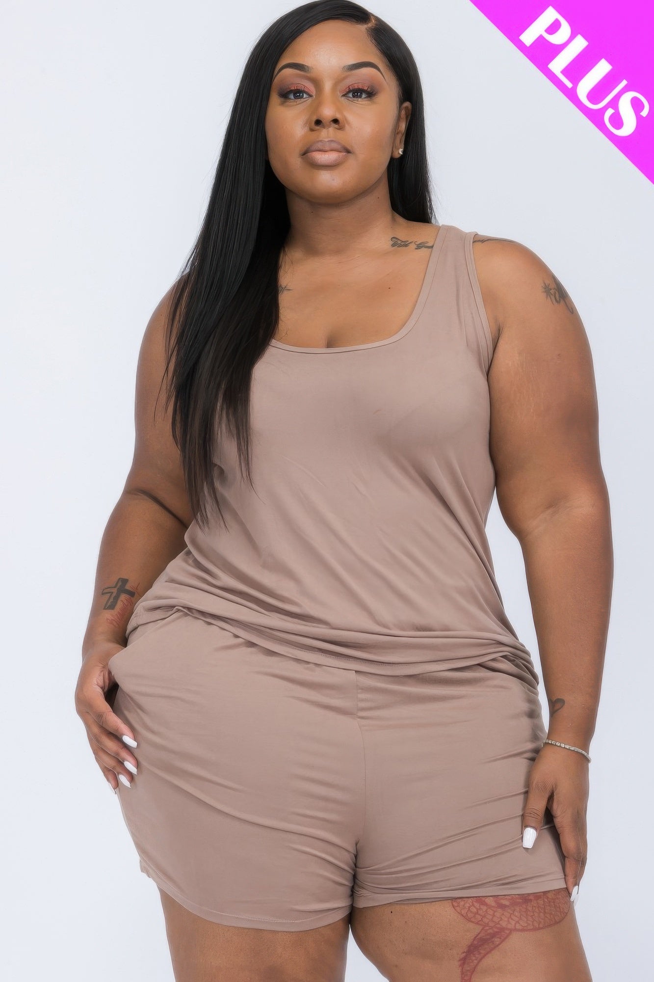 Plus Comfy Tank Top & Shorts Set product image