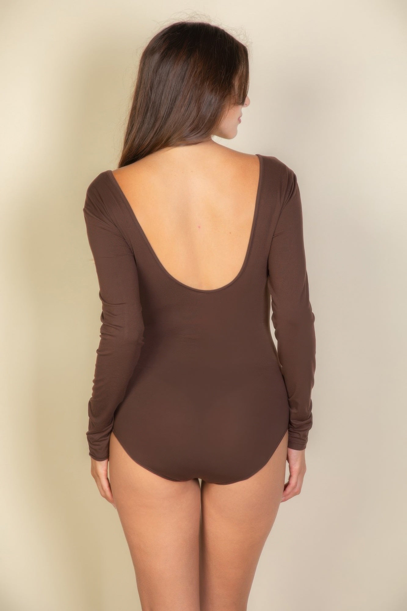 Scoop Neck Solid Long Sleeve Bodysuit product image