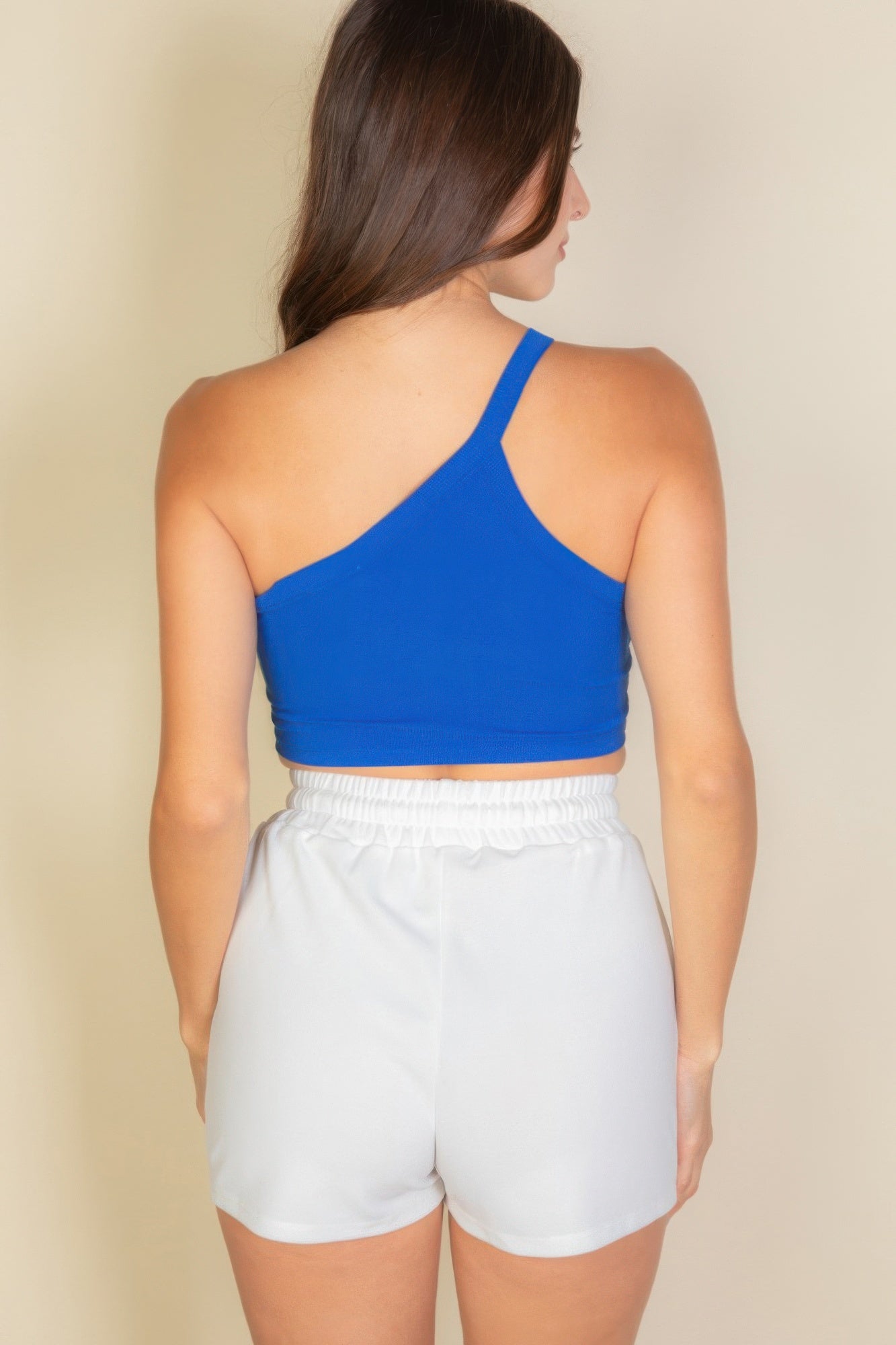 One Shoulder Ribbed Cropped Top product image