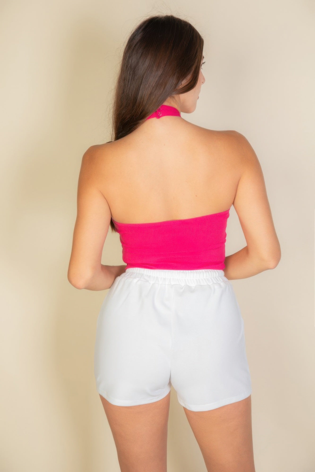 Ribbed Halter Neck Backless Top product image