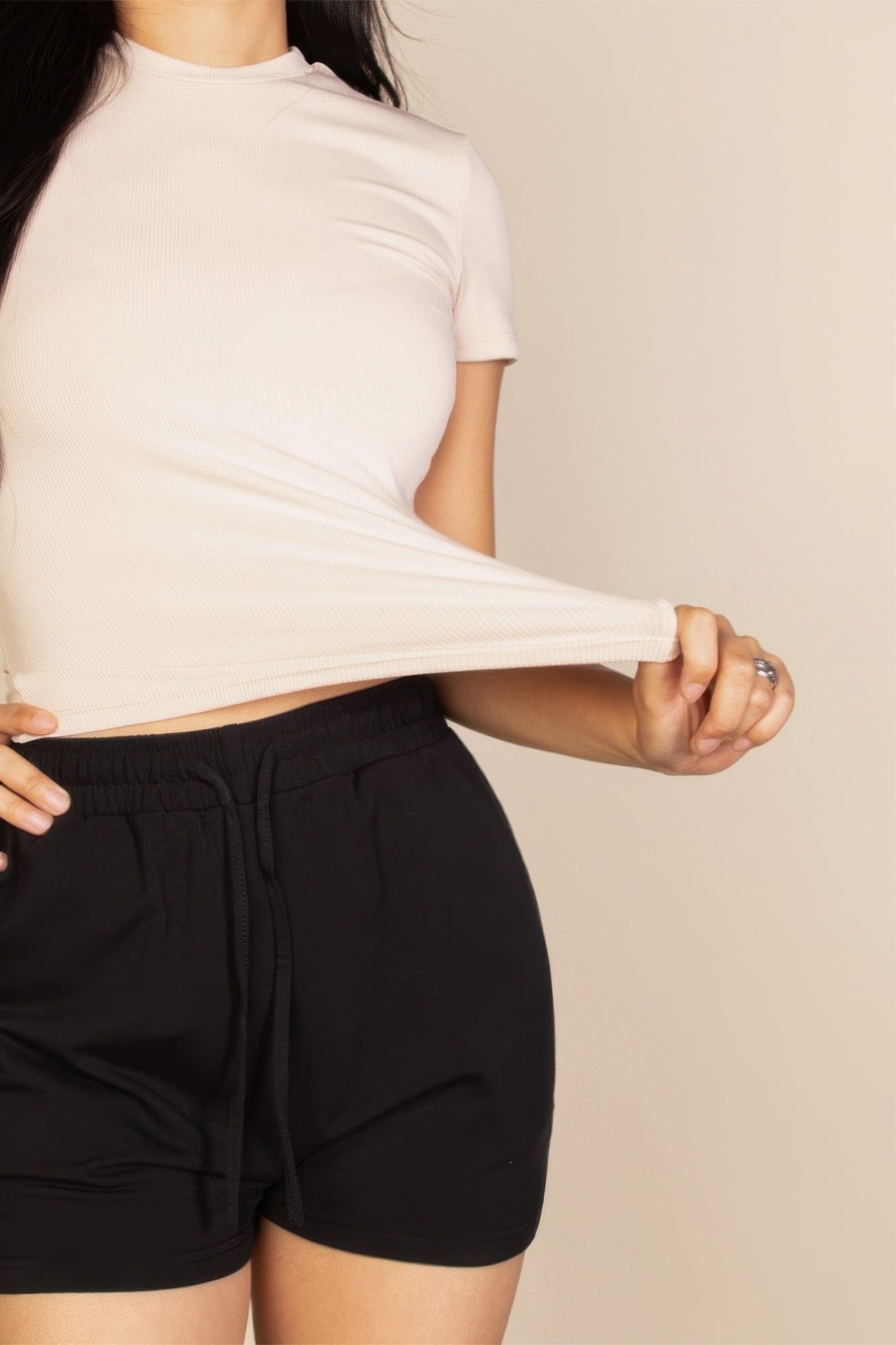 Ribbed Round Neck Short Sleeve Top product image