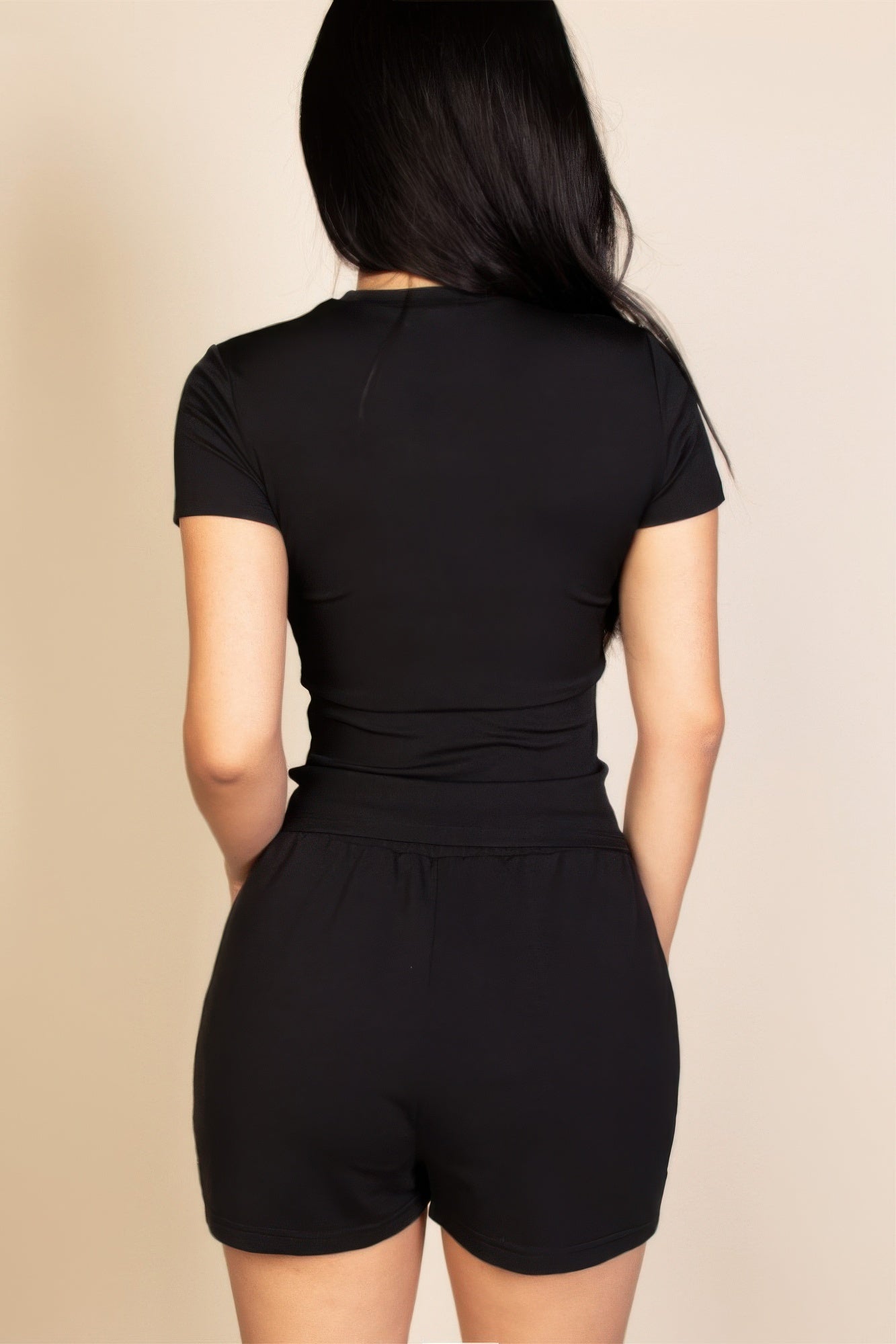 Ribbed Round Neck Short Sleeve Top product image