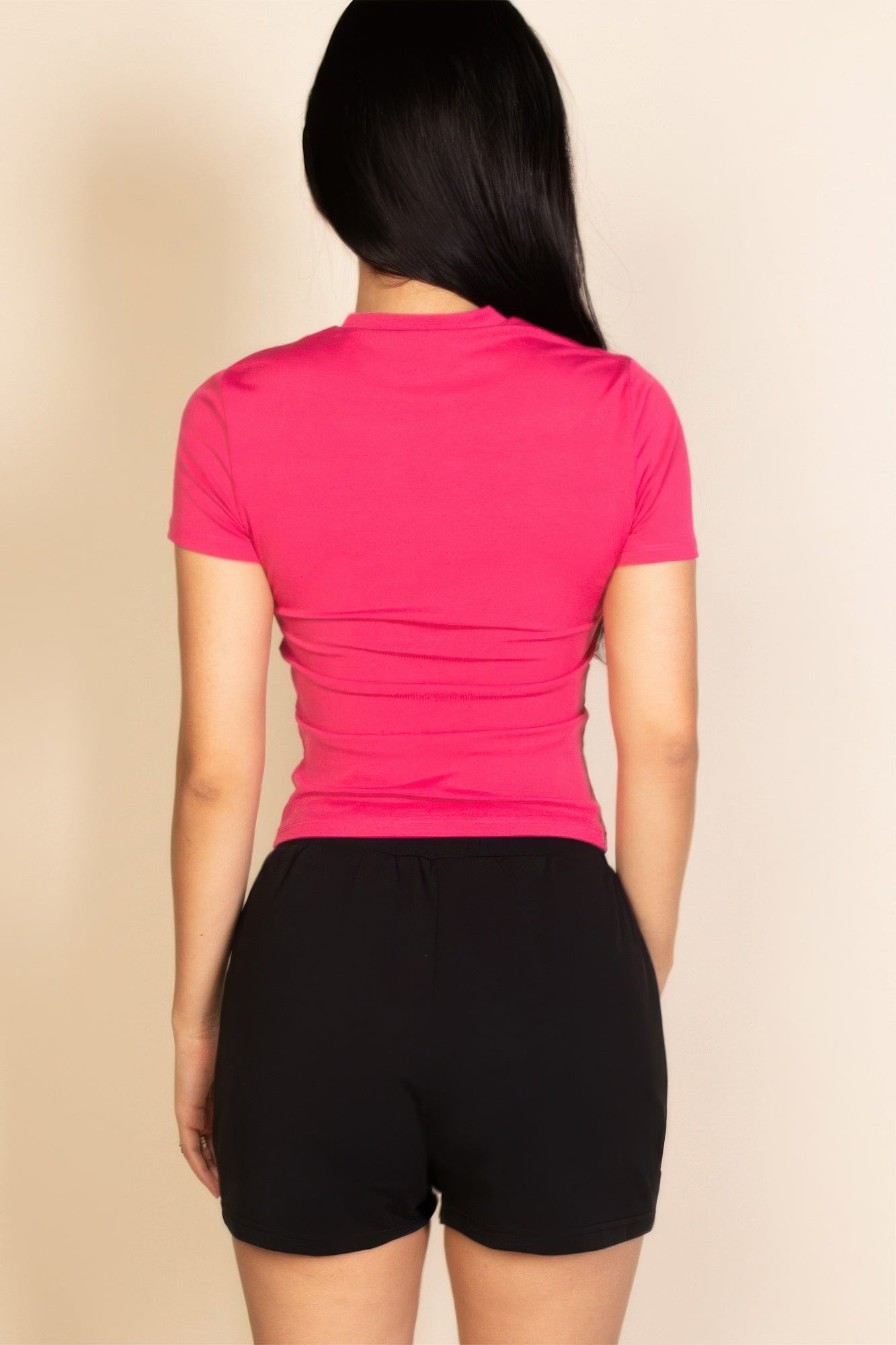 Ribbed Round Neck Short Sleeve Top product image