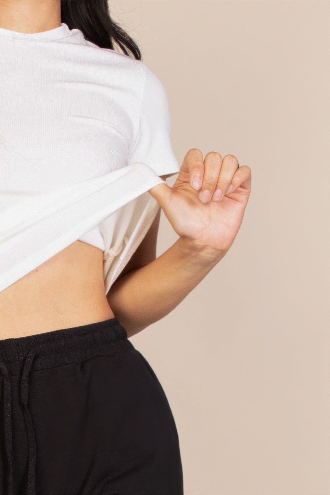 Ribbed Round Neck Short Sleeve Top product image