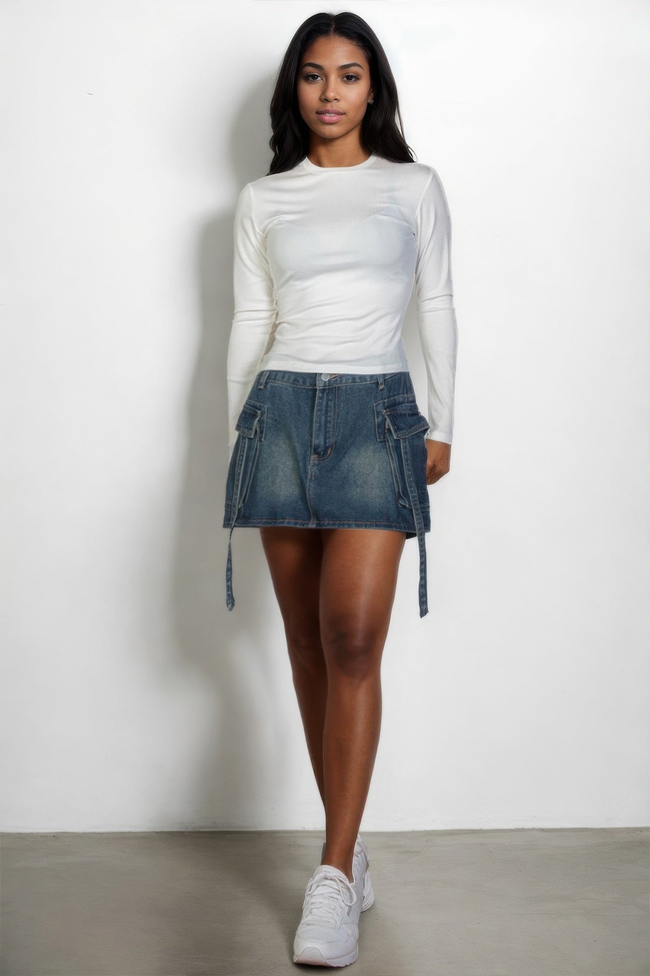 Ribbed Round Neck Long Sleeve Top product image