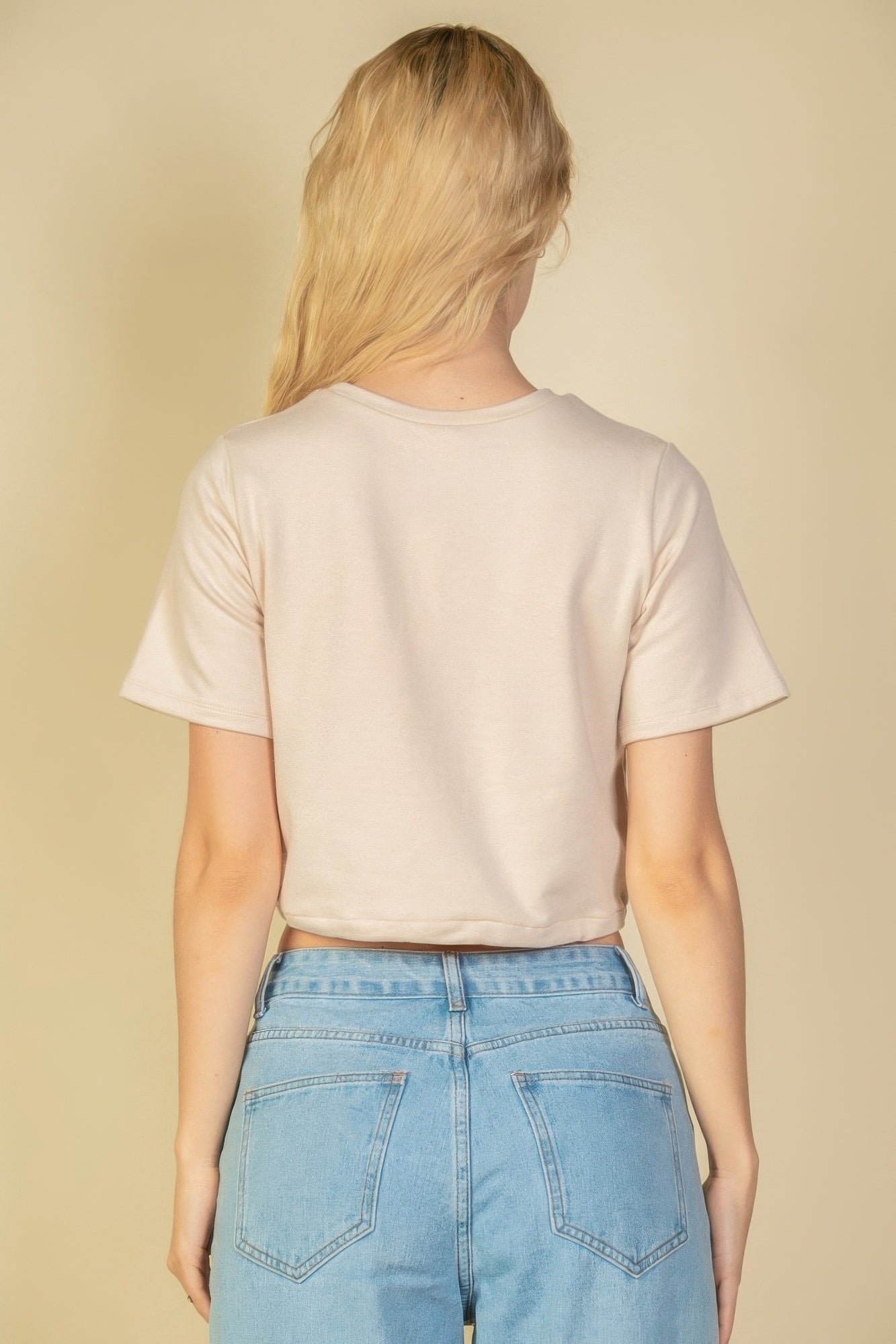 French Terry Toggle Drawstring Crop Top product image