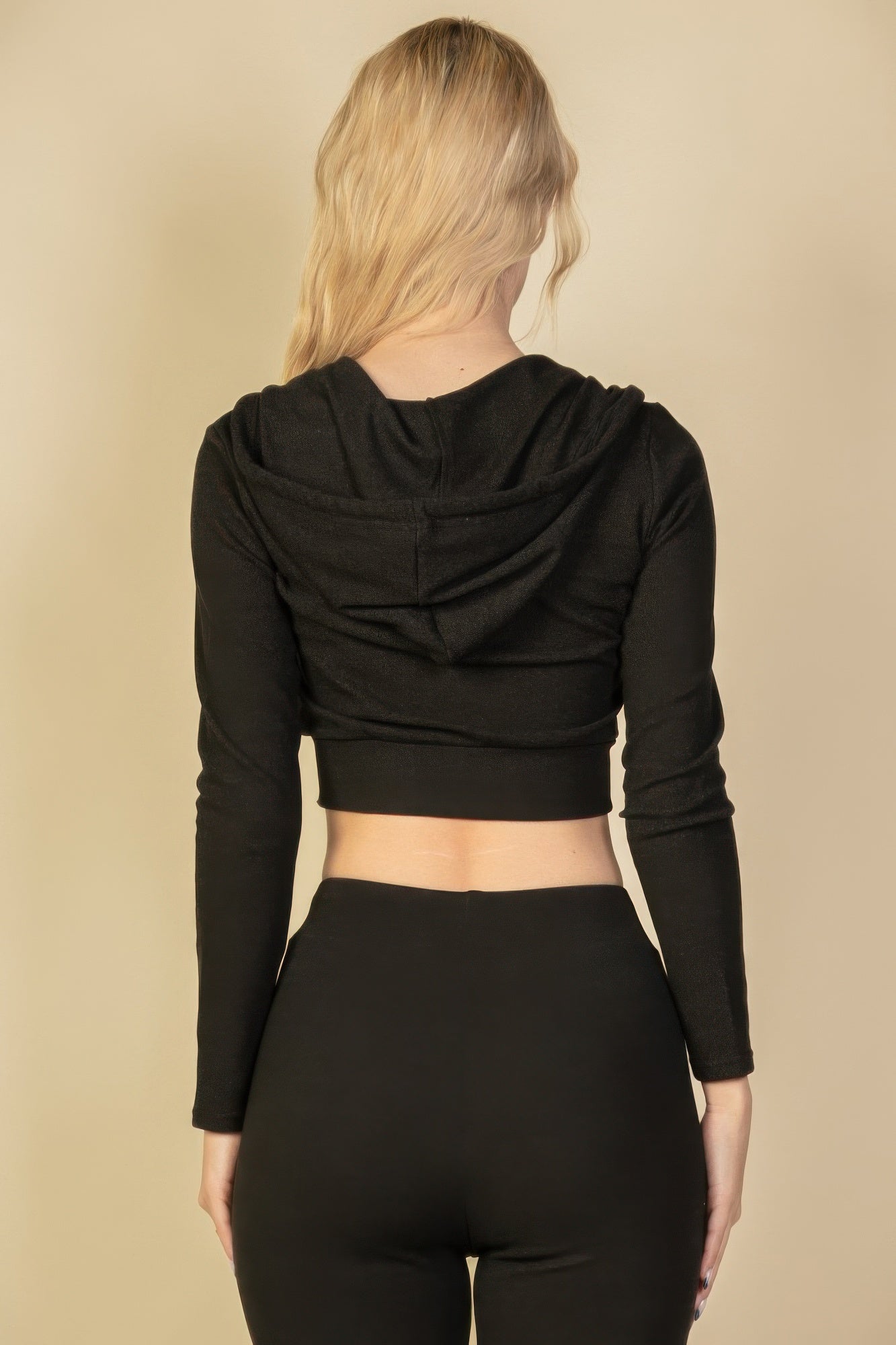 Ribbed Crop Zip Hoodie product image