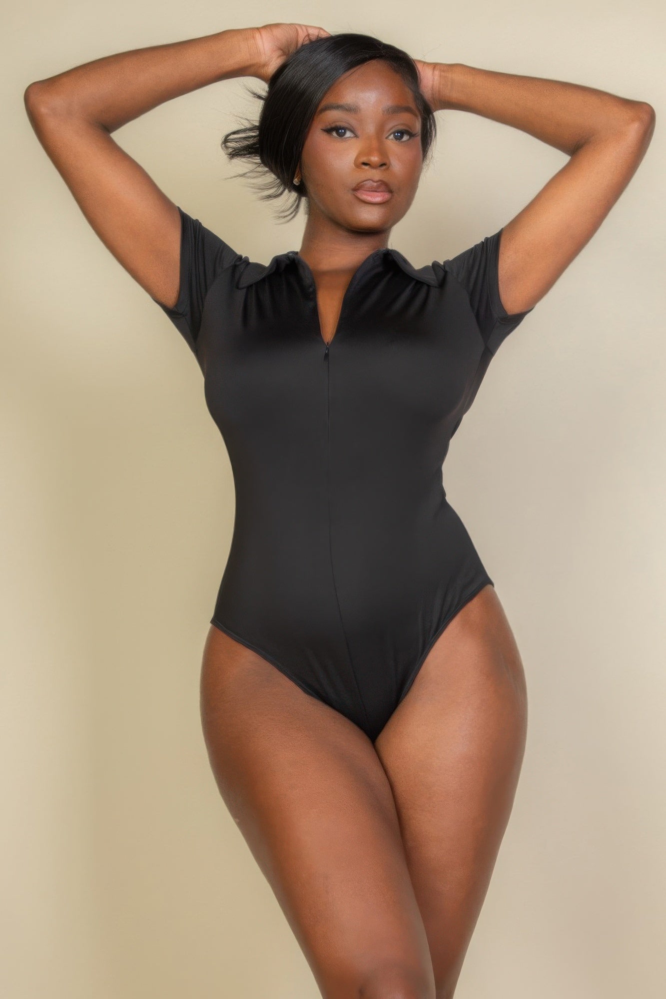 Zip Front Short Sleeve Bodysuit product image