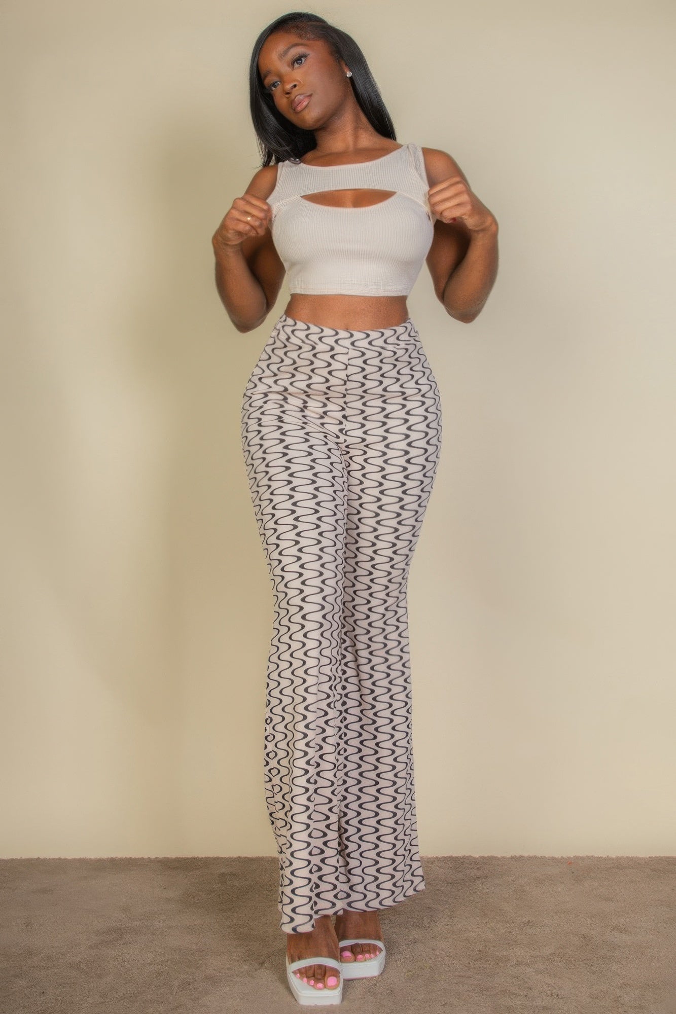 Ribbed Cut Out Front Crop Top product image