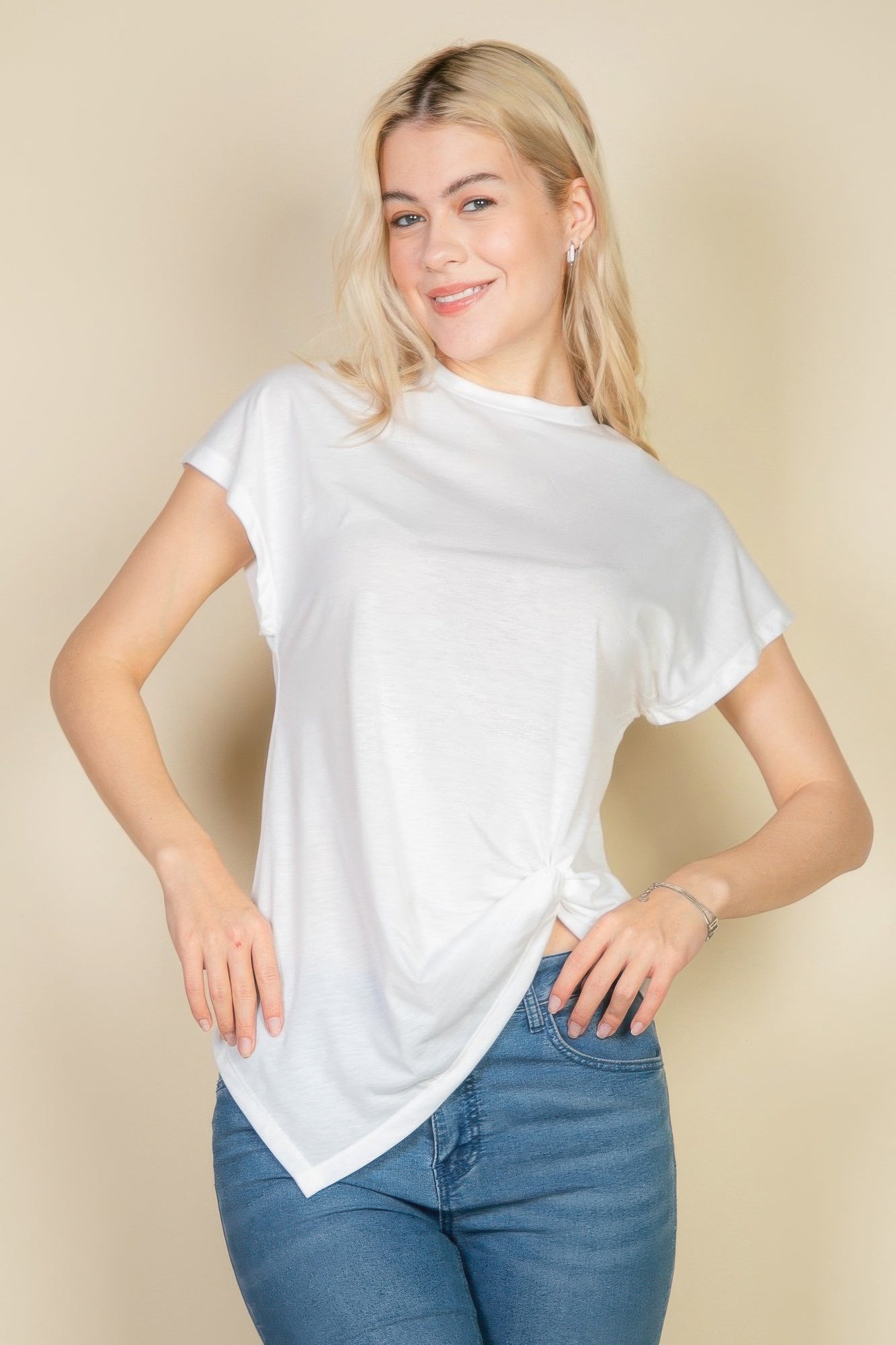 Batwing Sleeve Twist Front Tee product image