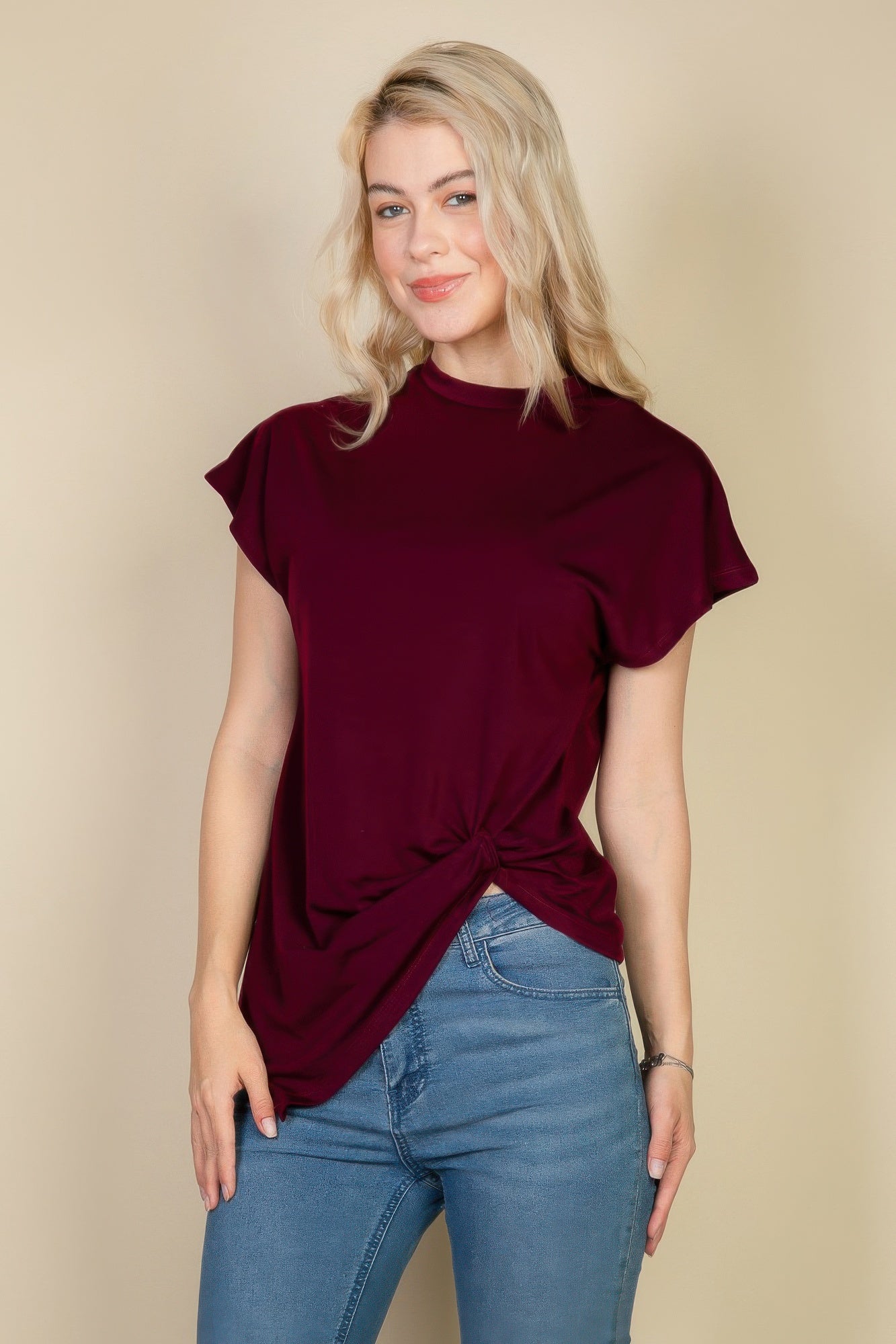 Batwing Sleeve Twist Front Tee product image