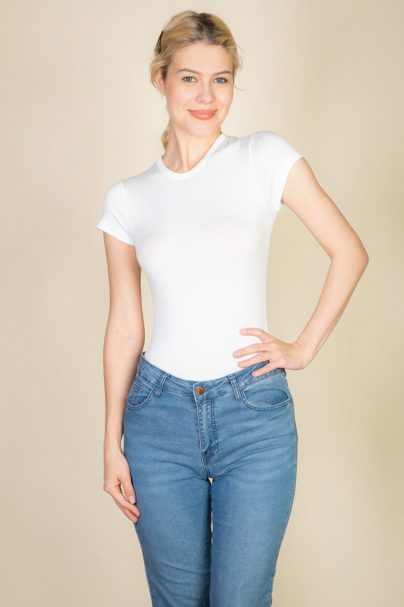 Short Sleeve Crew Neck Bodysuit product image