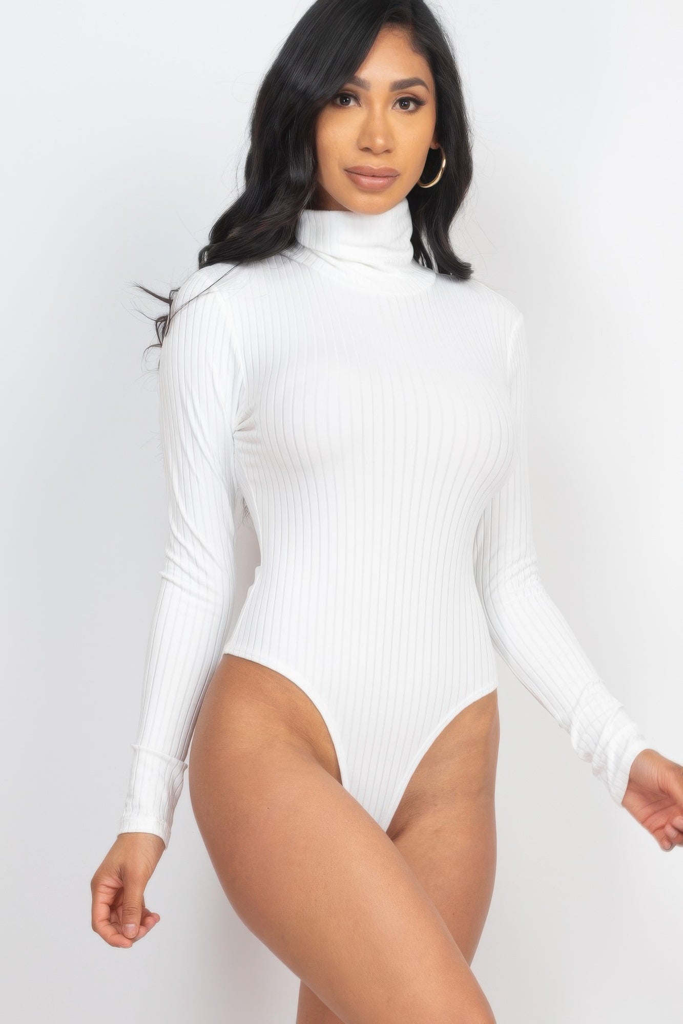 Ribbed Turtle Neck Long Sleeve Bodysuit product image