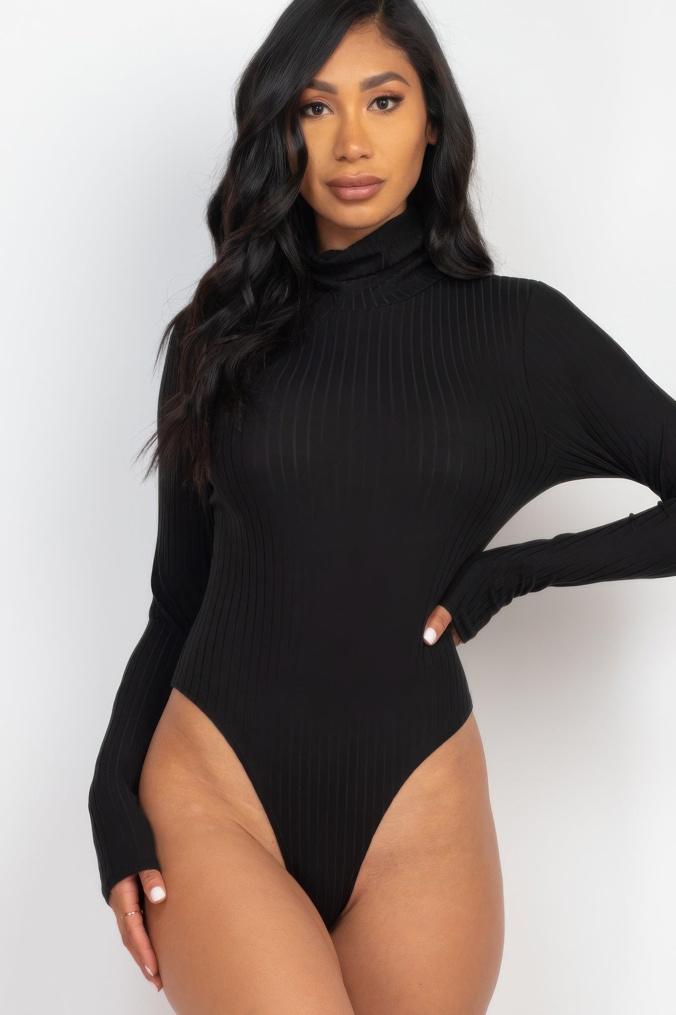 Ribbed Turtle Neck Long Sleeve Bodysuit product image