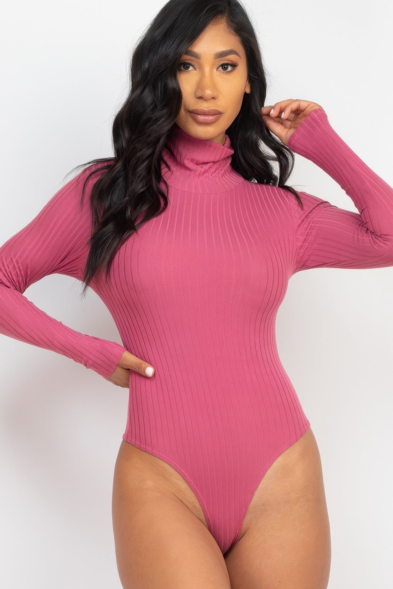 Ribbed Turtle Neck Long Sleeve Bodysuit product image