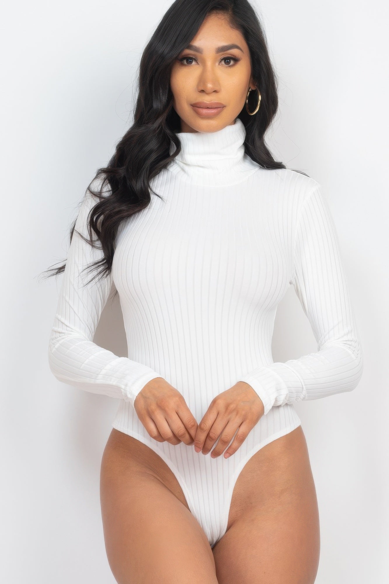 Ribbed Turtle Neck Long Sleeve Bodysuit product image