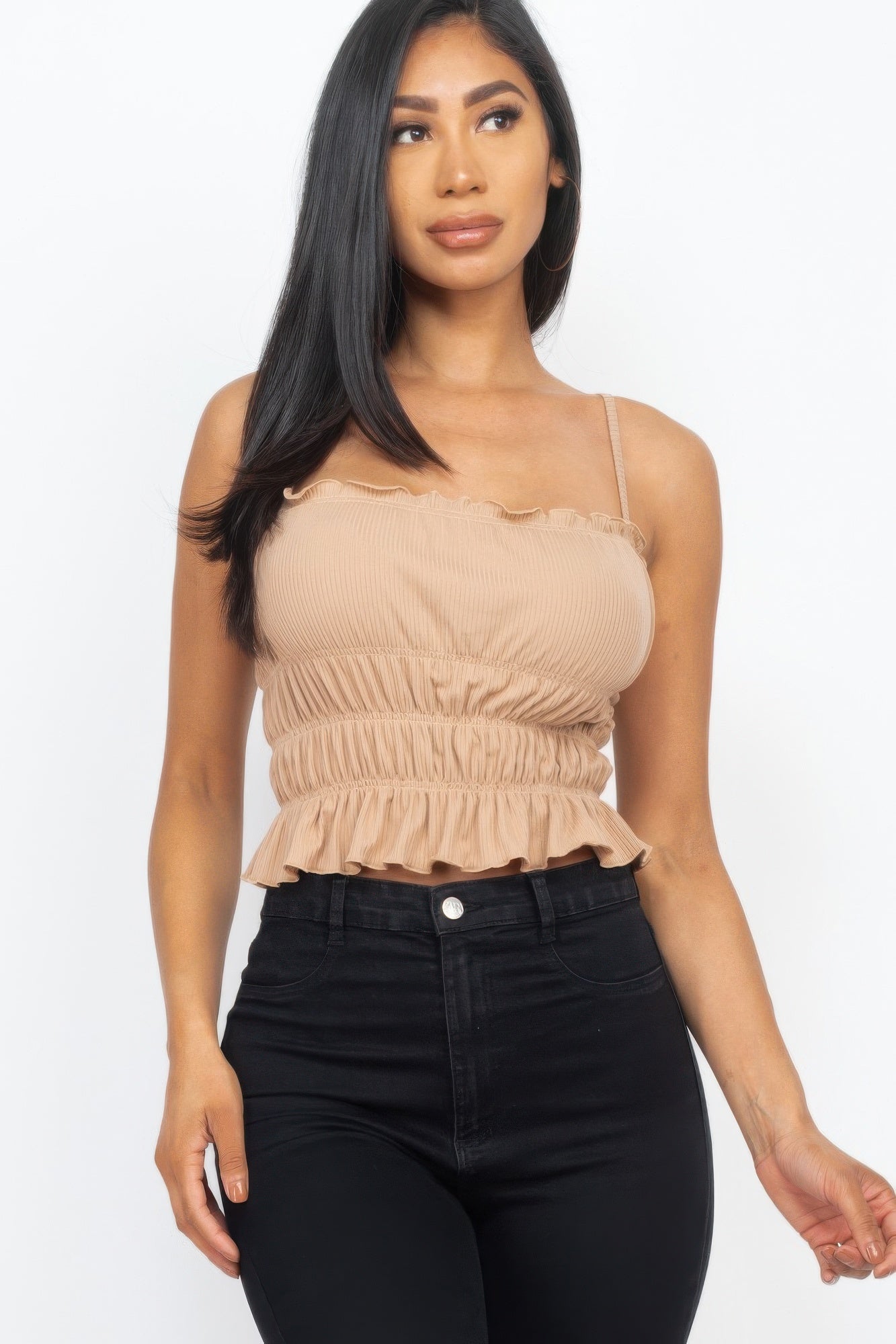 Tiered Shirred Body Crop Top product image