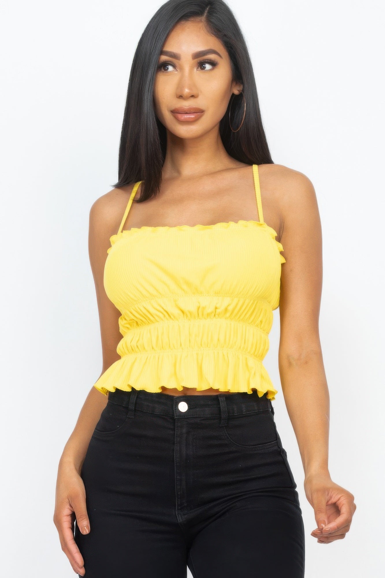 Tiered Shirred Body Crop Top product image