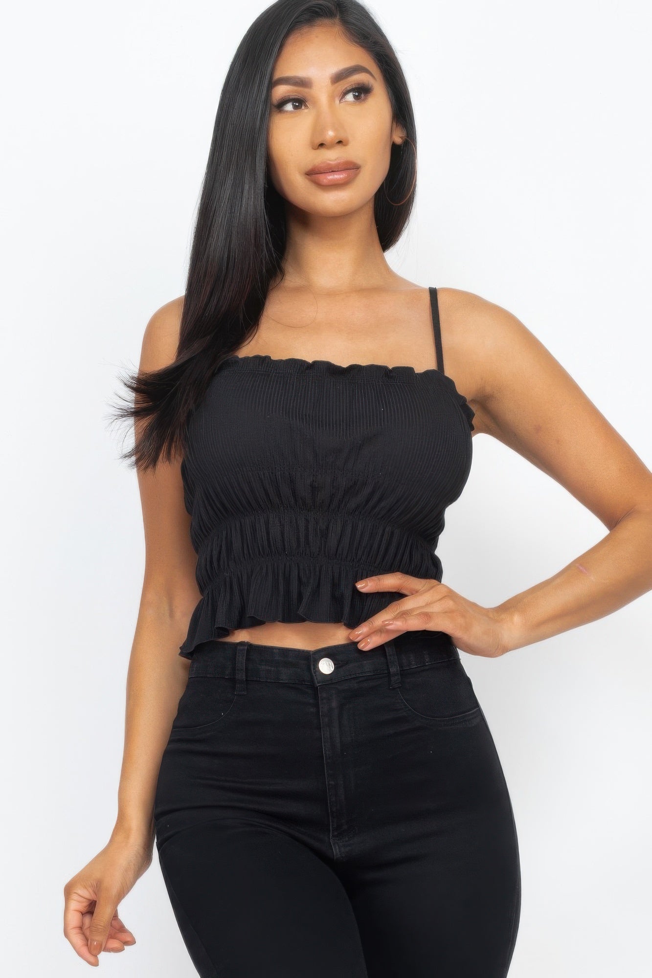 Tiered Shirred Body Crop Top product image