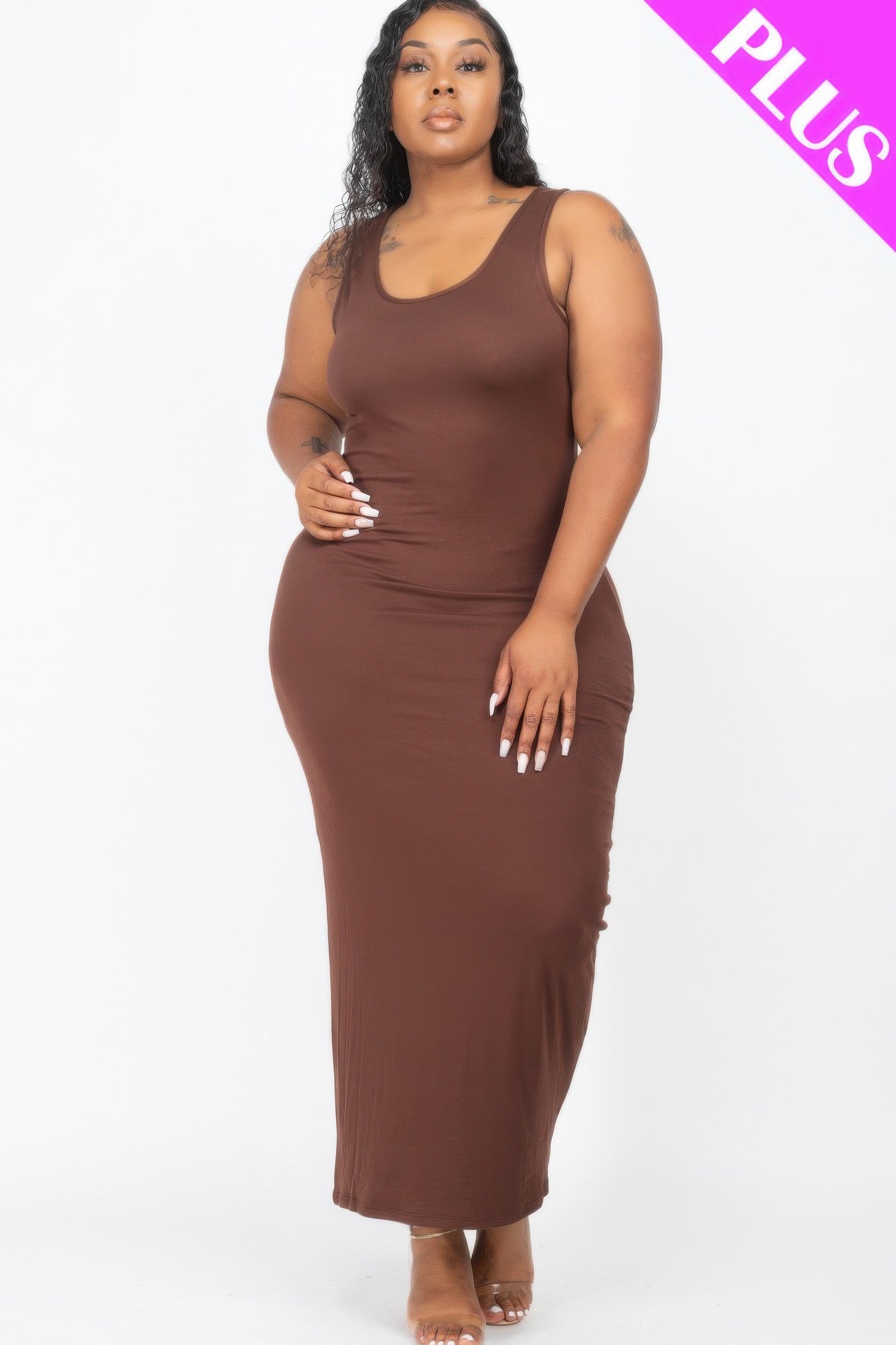 Plus Size Solid Basic Maxi Dress product image