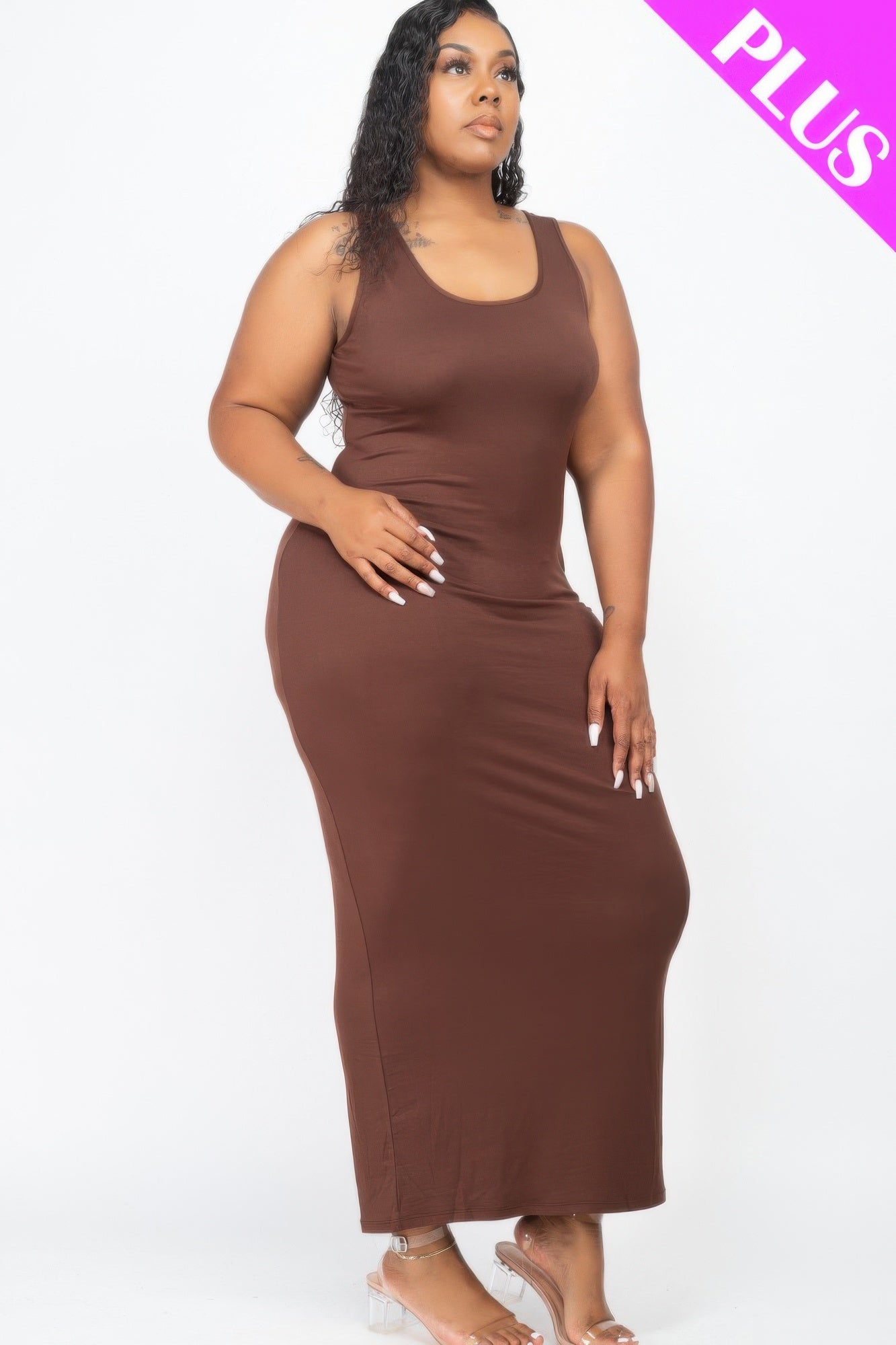 Plus Size Solid Basic Maxi Dress product image