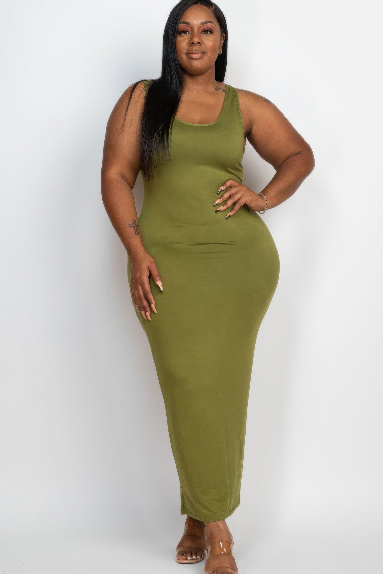 Plus Size Solid Basic Maxi Dress product image