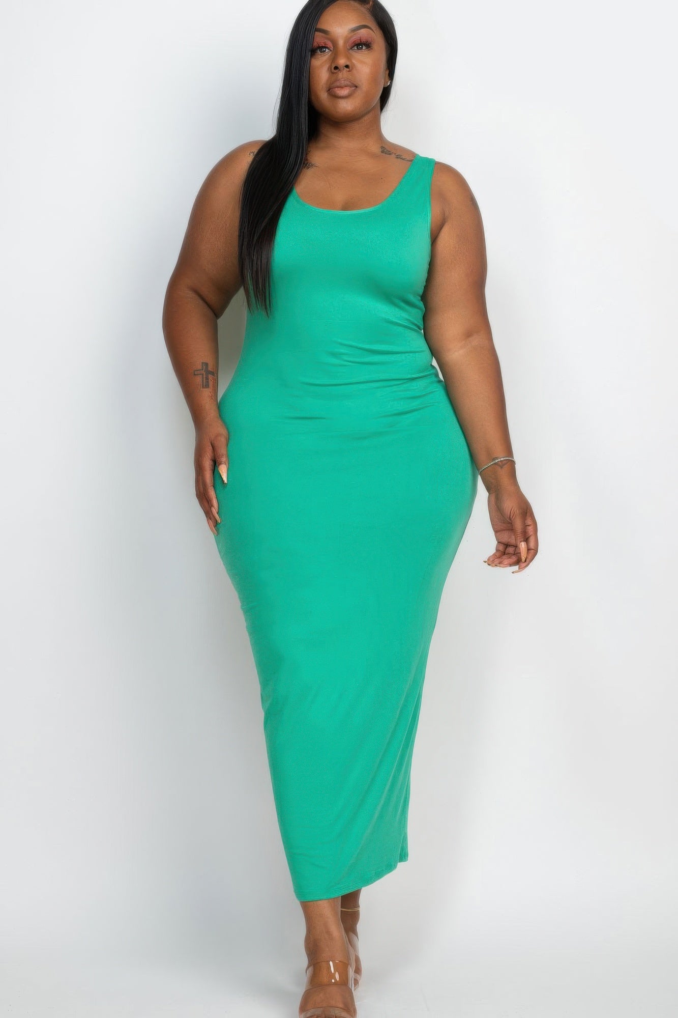 Plus Size Solid Basic Maxi Dress product image