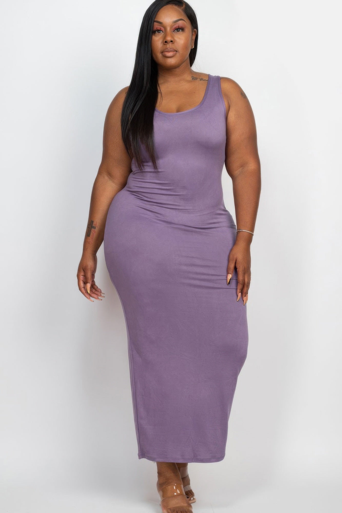 Plus Size Solid Basic Maxi Dress product image
