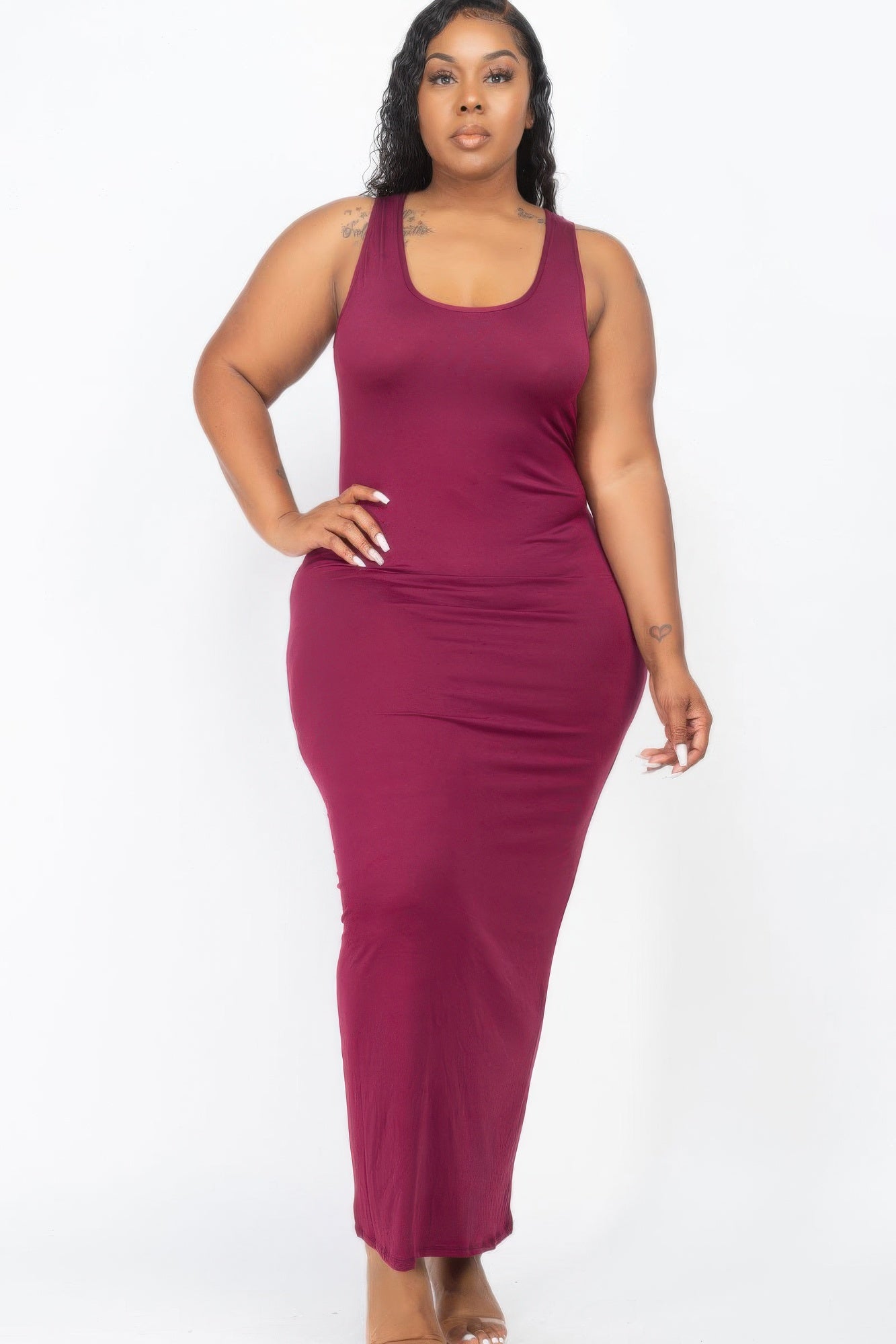 Plus Size Solid Basic Maxi Dress product image