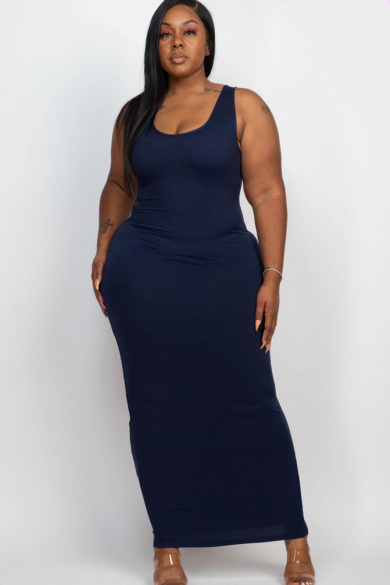 Plus Size Solid Basic Maxi Dress product image