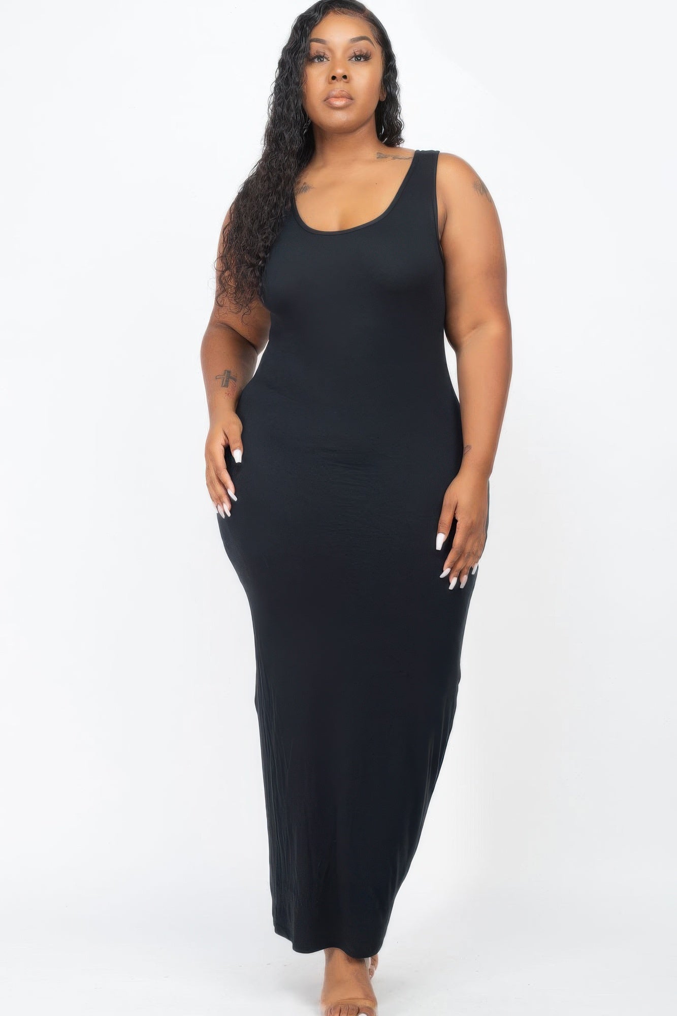 Plus Size Solid Basic Maxi Dress product image