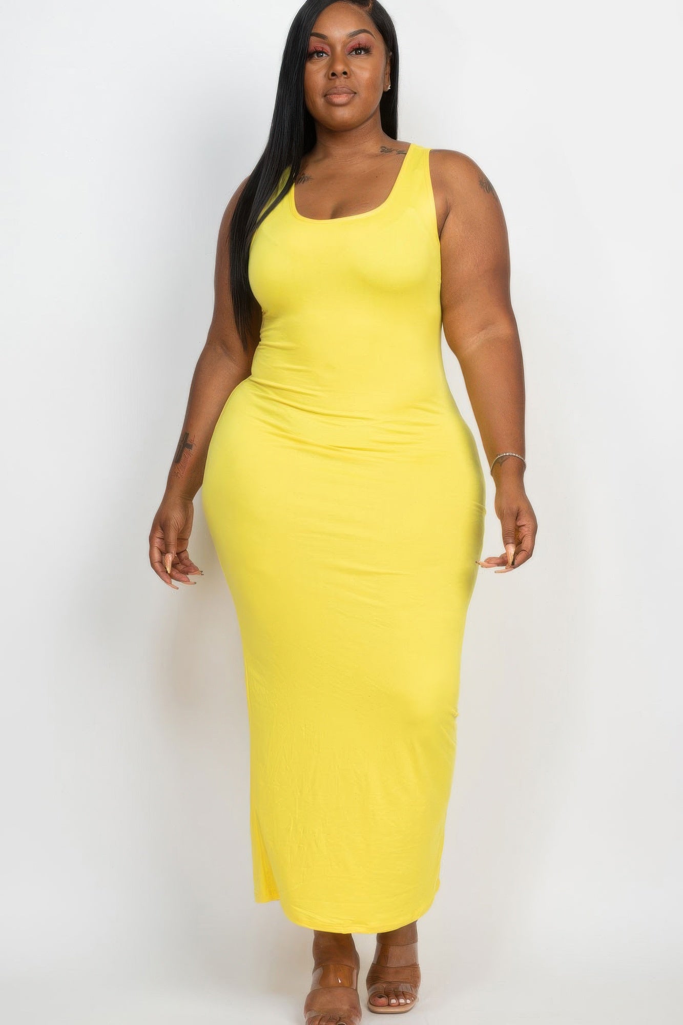 Plus Size Solid Basic Maxi Dress product image