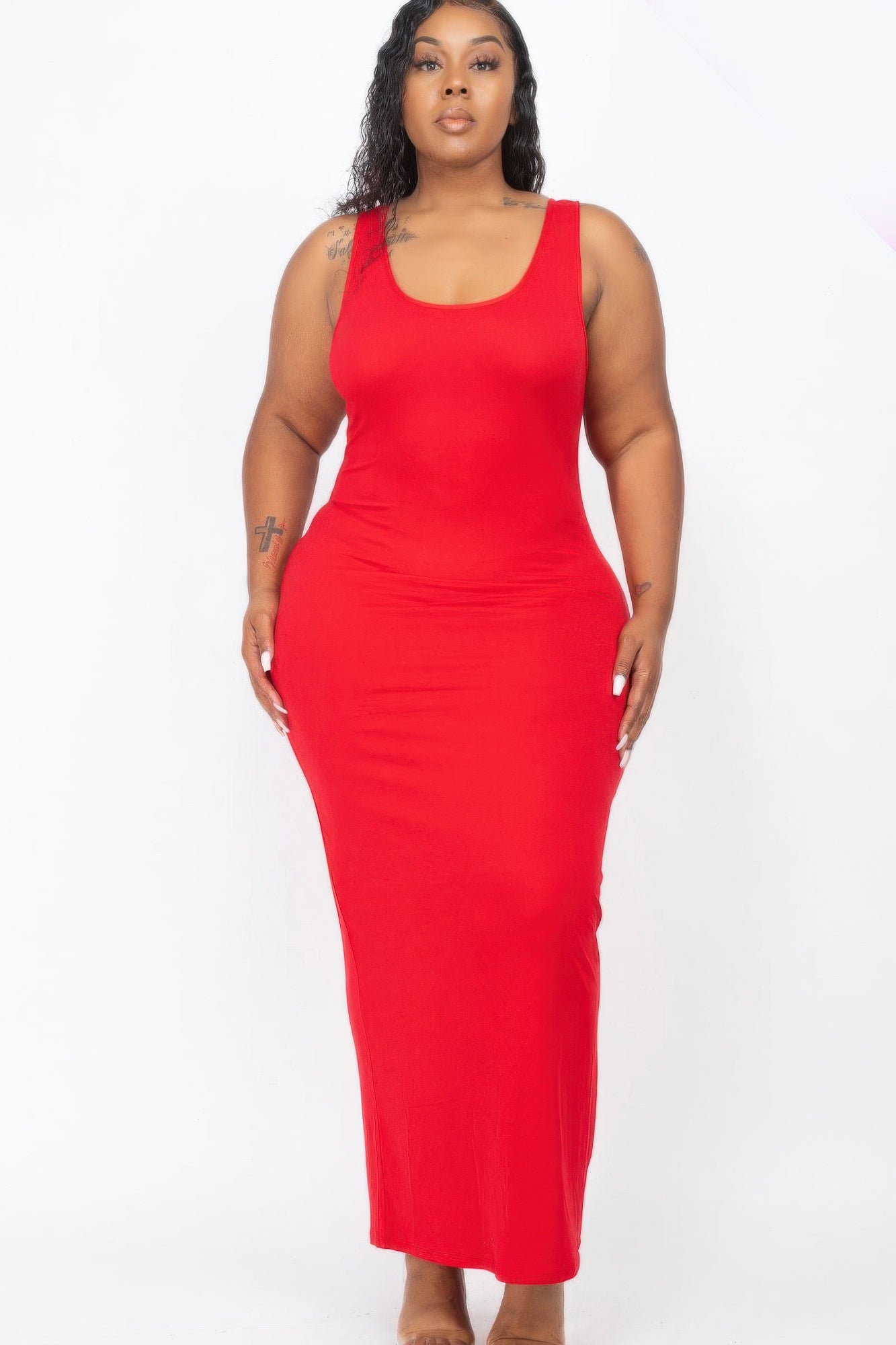 Plus Size Solid Basic Maxi Dress product image
