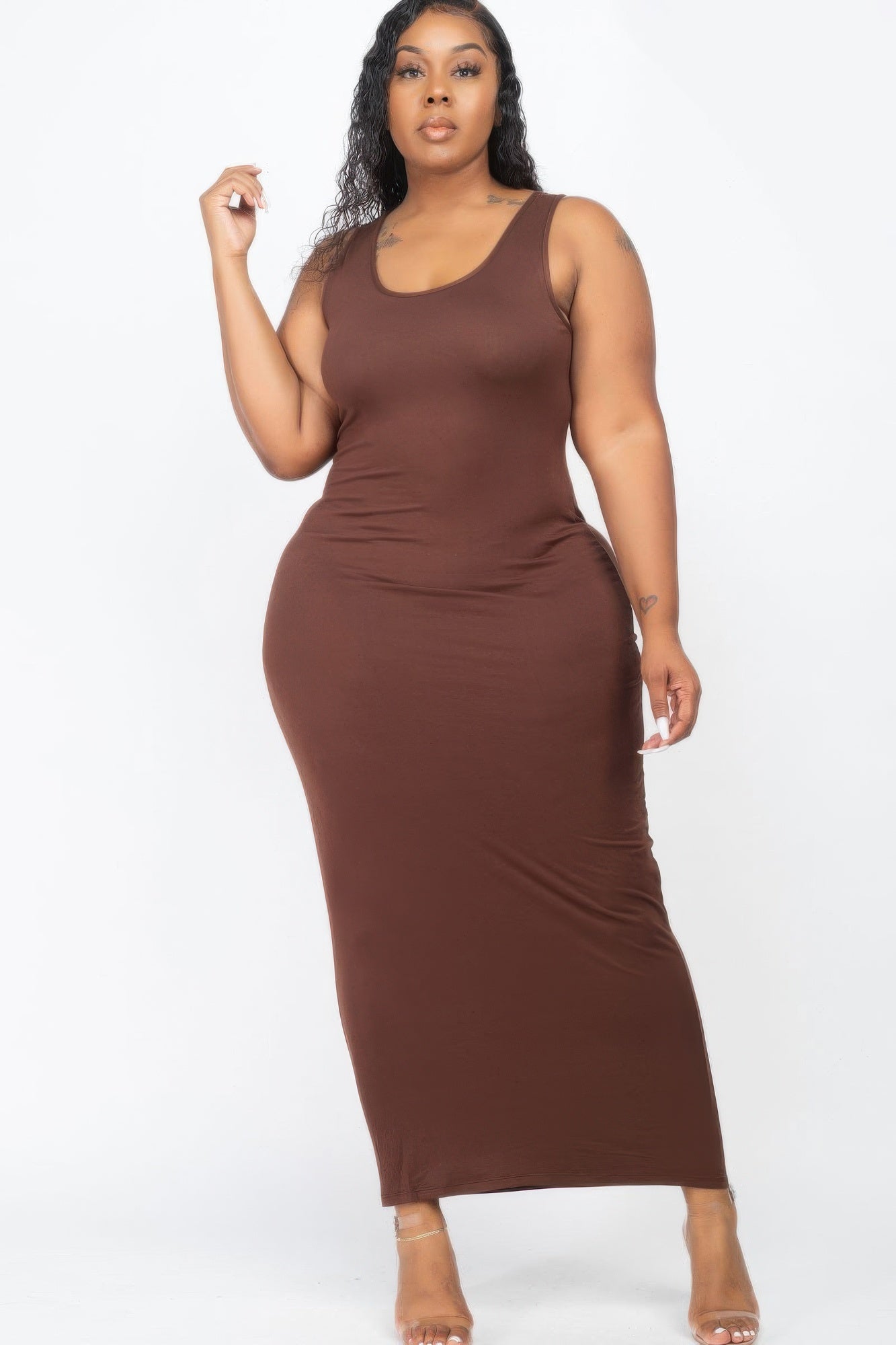 Plus Size Solid Basic Maxi Dress product image