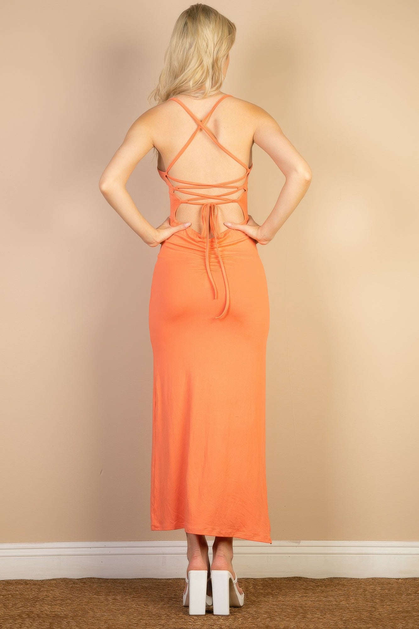 Solid Cami Maxi Slit Dress product image