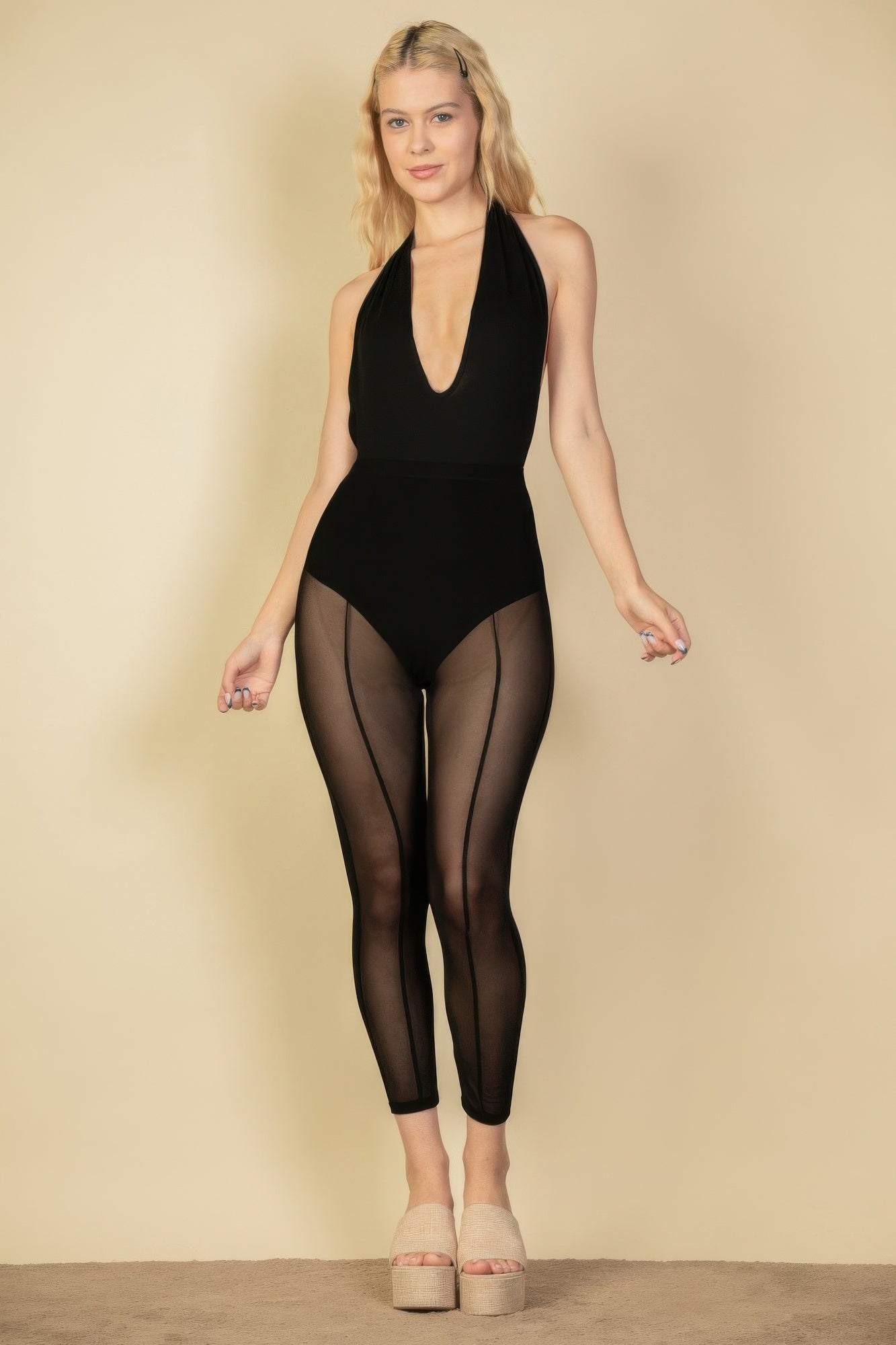 Seam Front High Waist Mesh Leggings product image