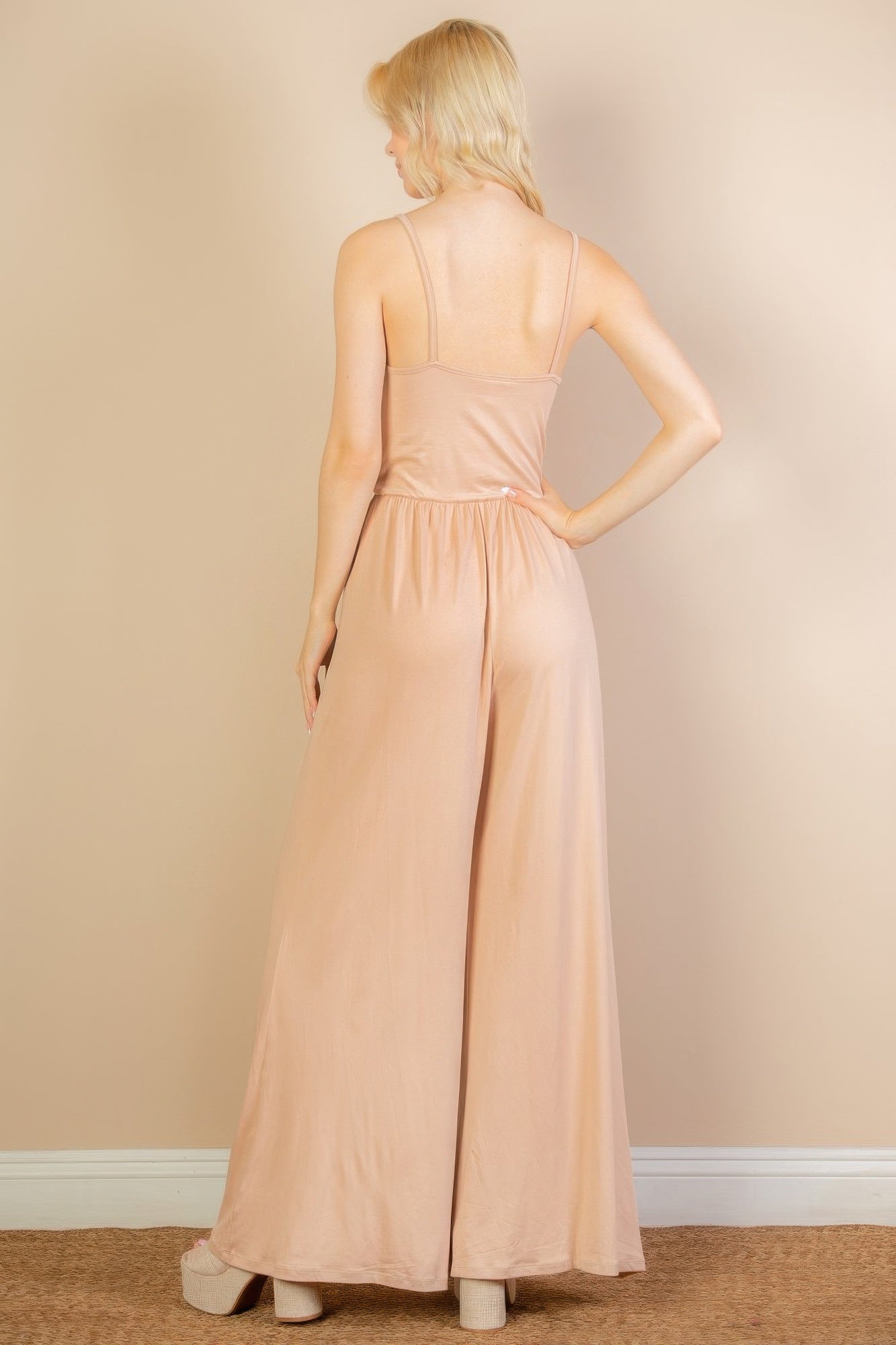 Button Front Wide Leg Jumpsuit product image