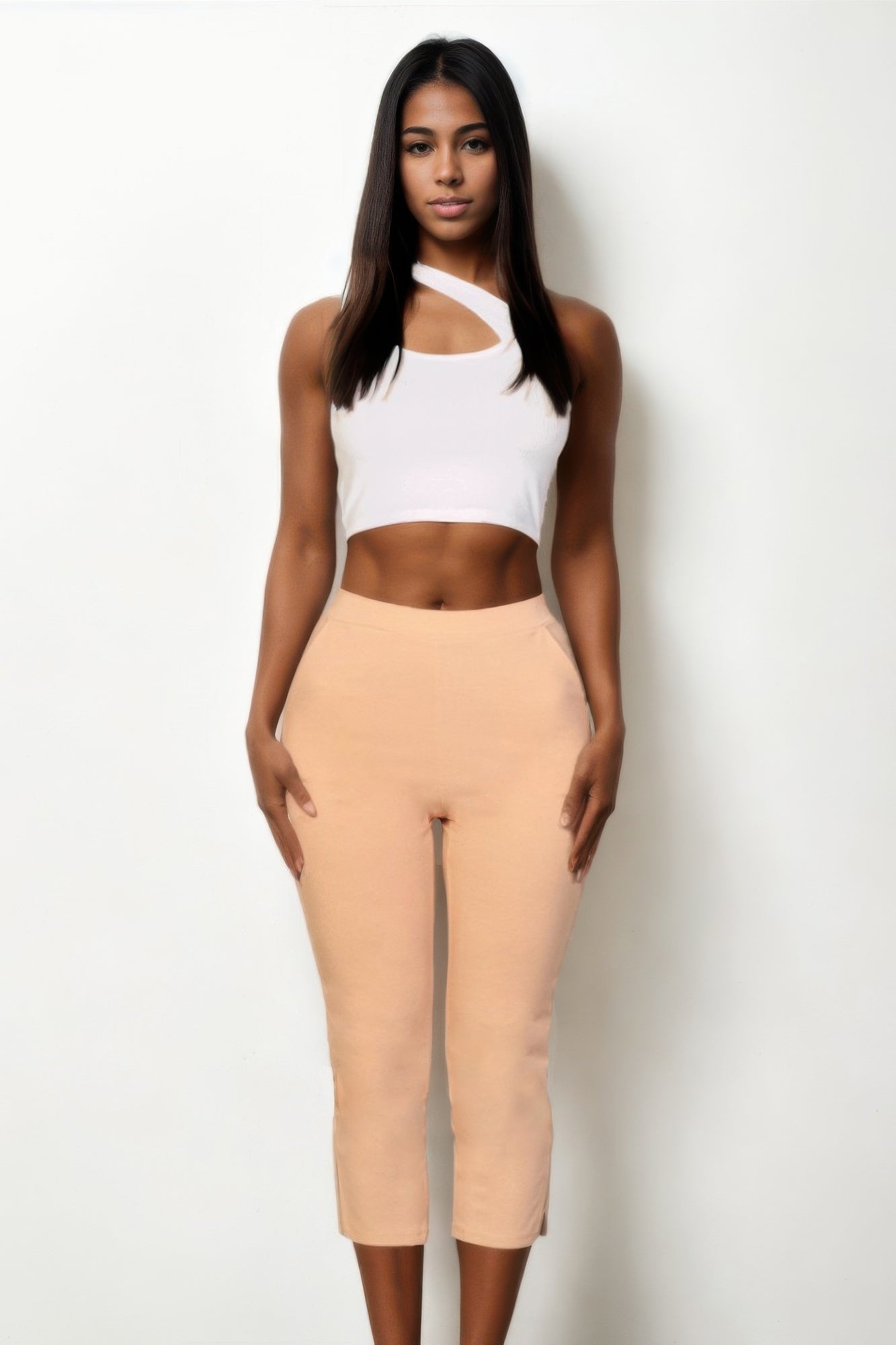 Slit Hem Cropped Pants product image