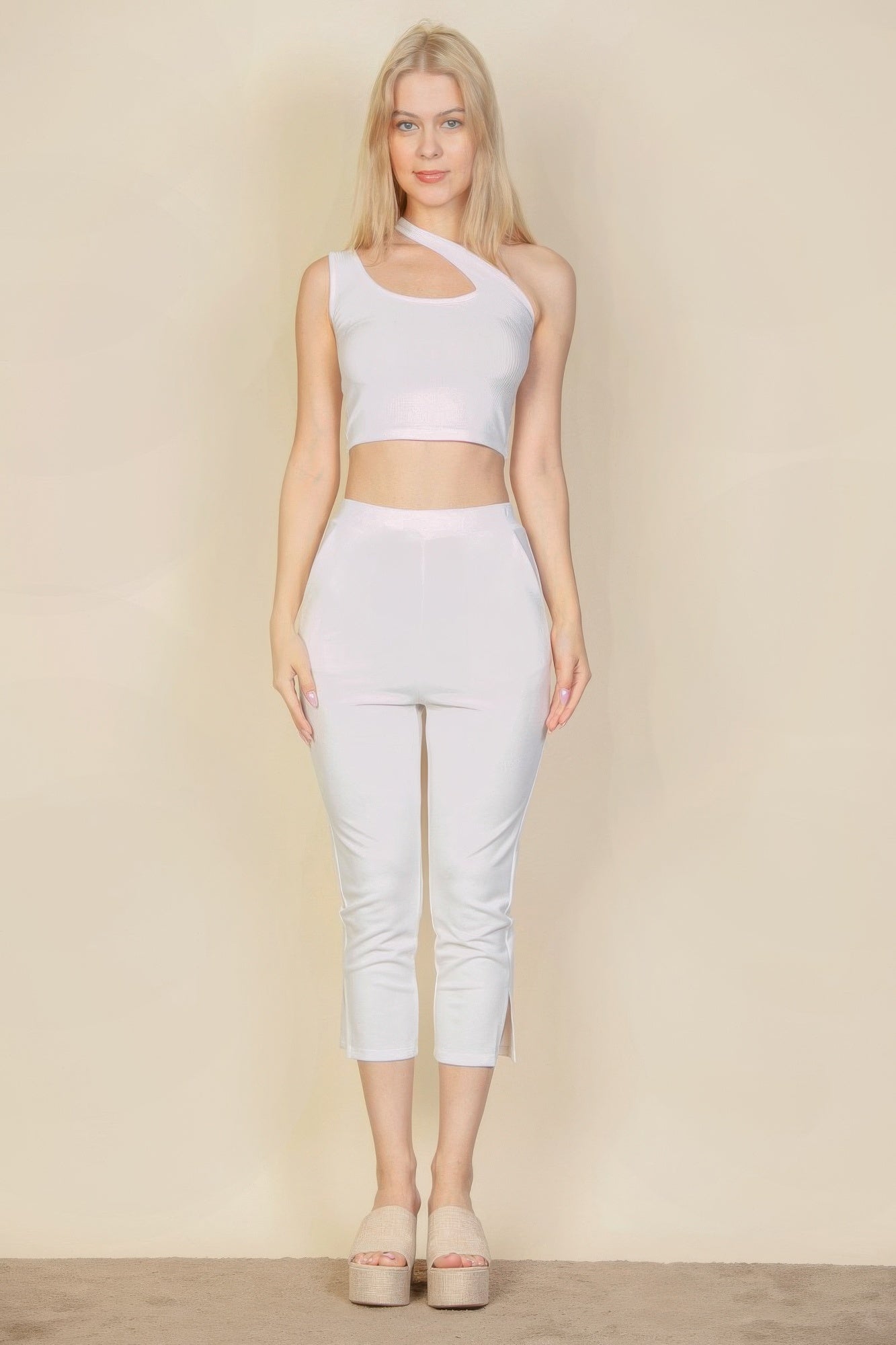Slit Hem Cropped Pants product image
