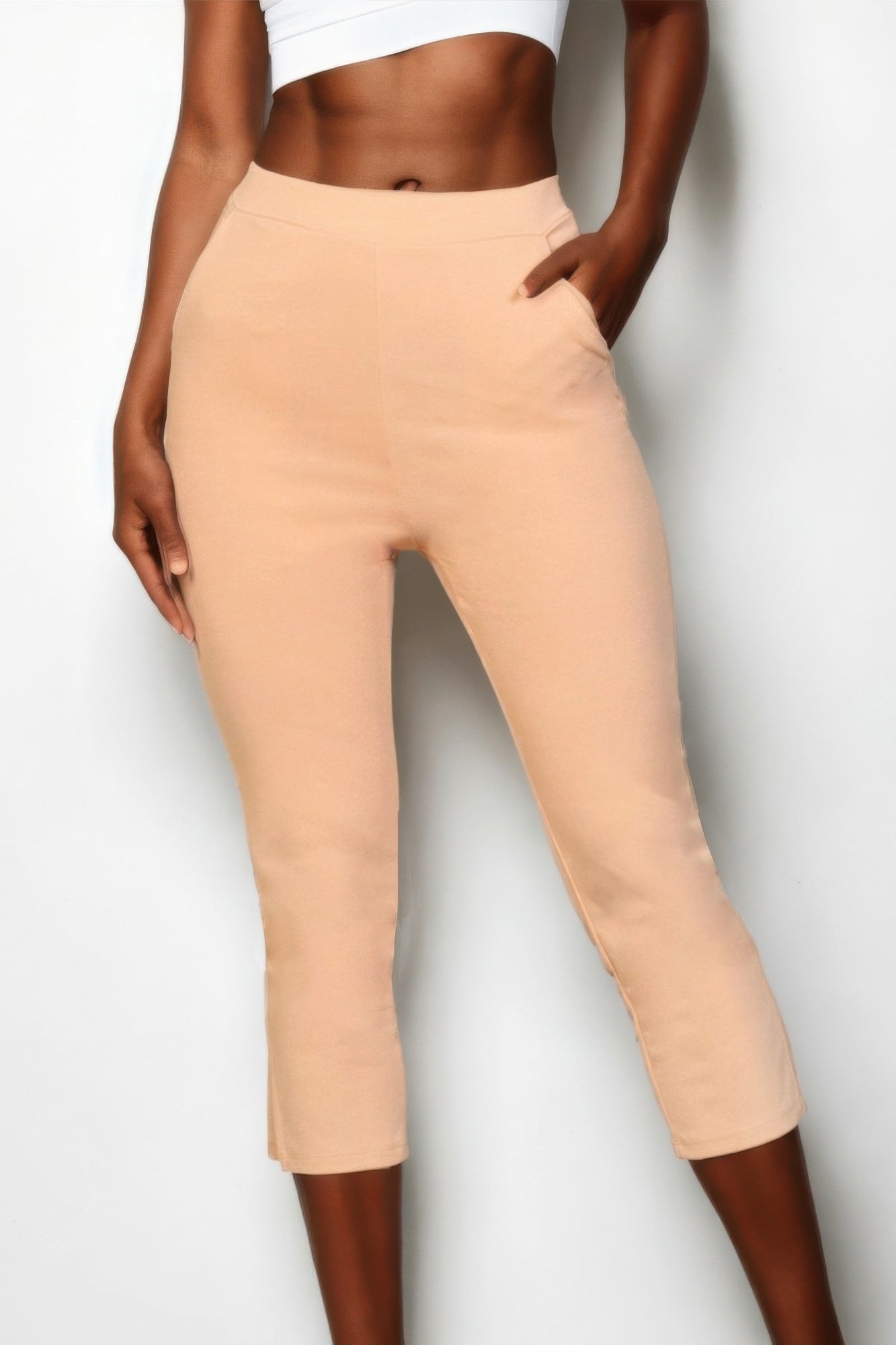 Slit Hem Cropped Pants product image