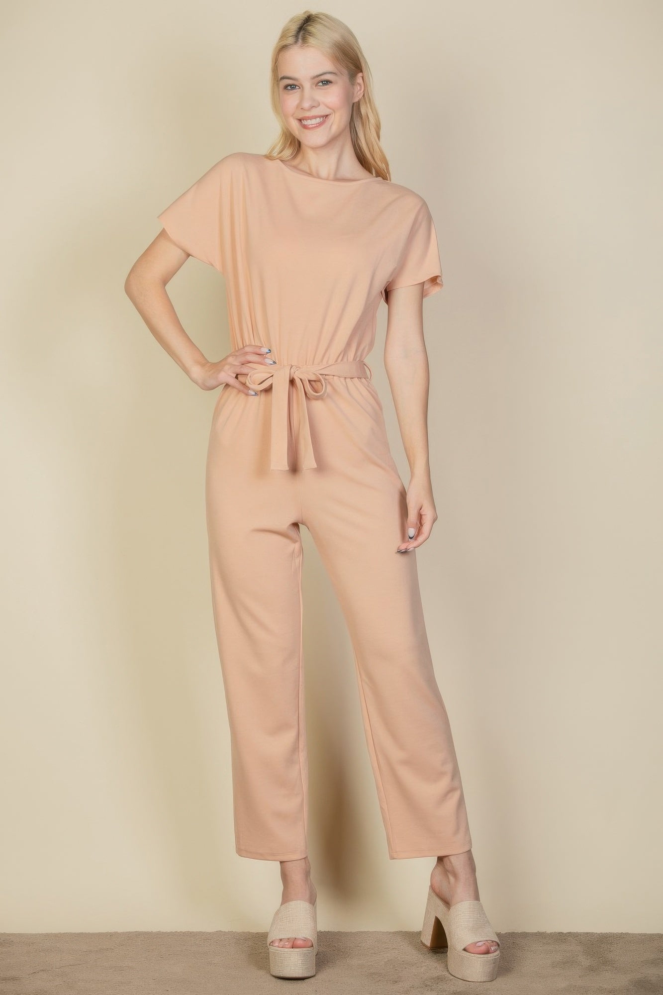 Tie Waist Relaxed Jumpsuit product image