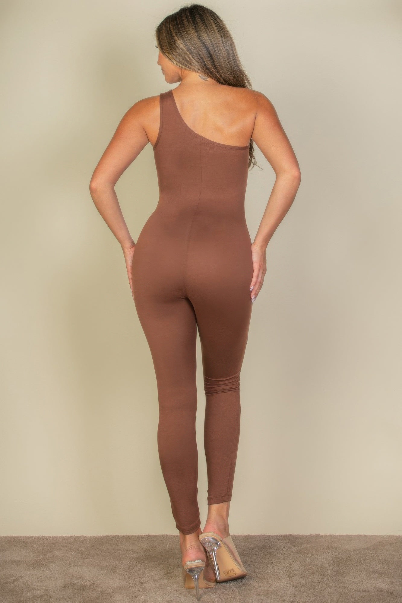 Solid Color One Shoulder Jumpsuit product image